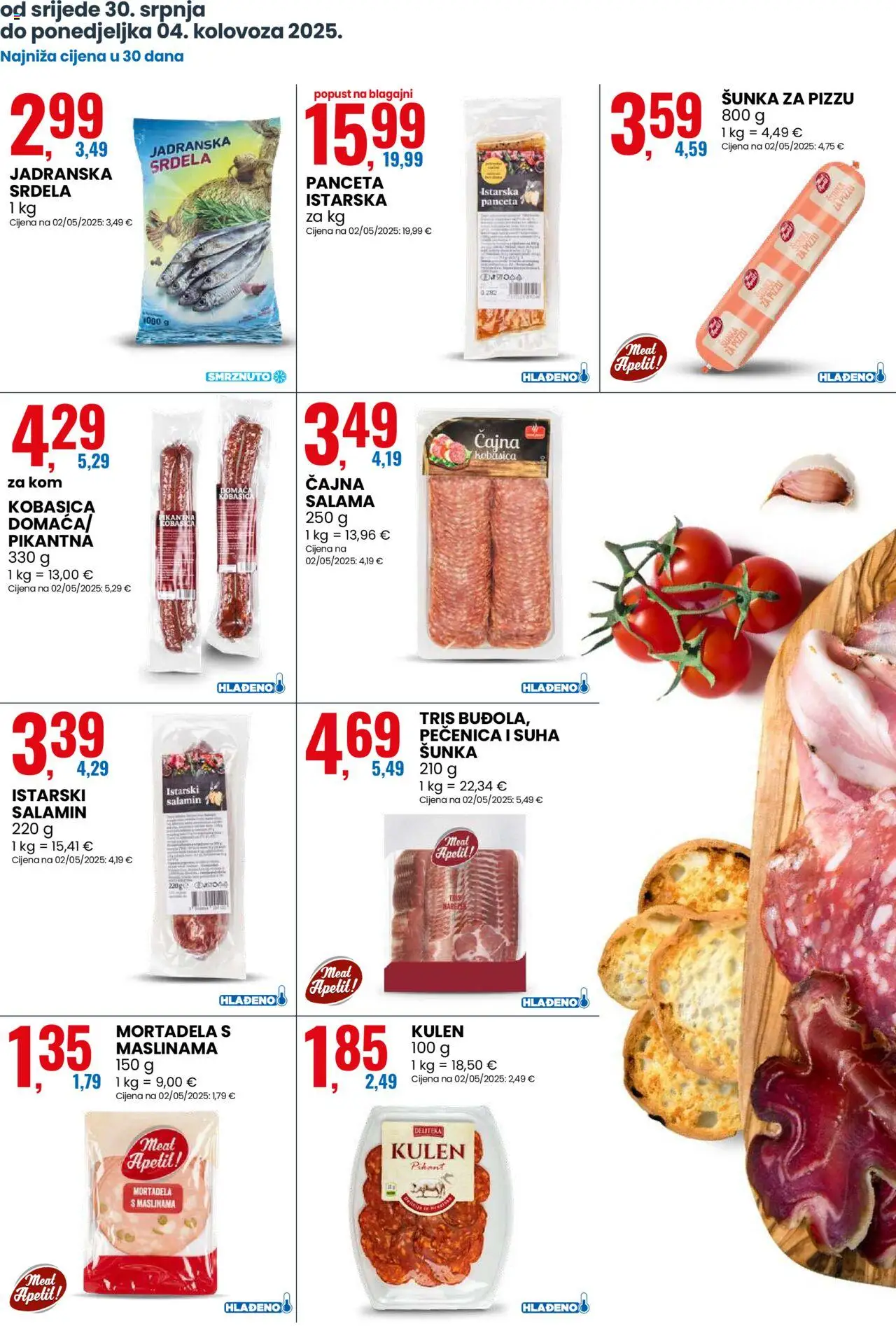 Eurospin katalog | vrijedi od 30.07.2025 | Stranica: 3 | Proizvodi: Salama, Šunka, Kobasica, Kulen