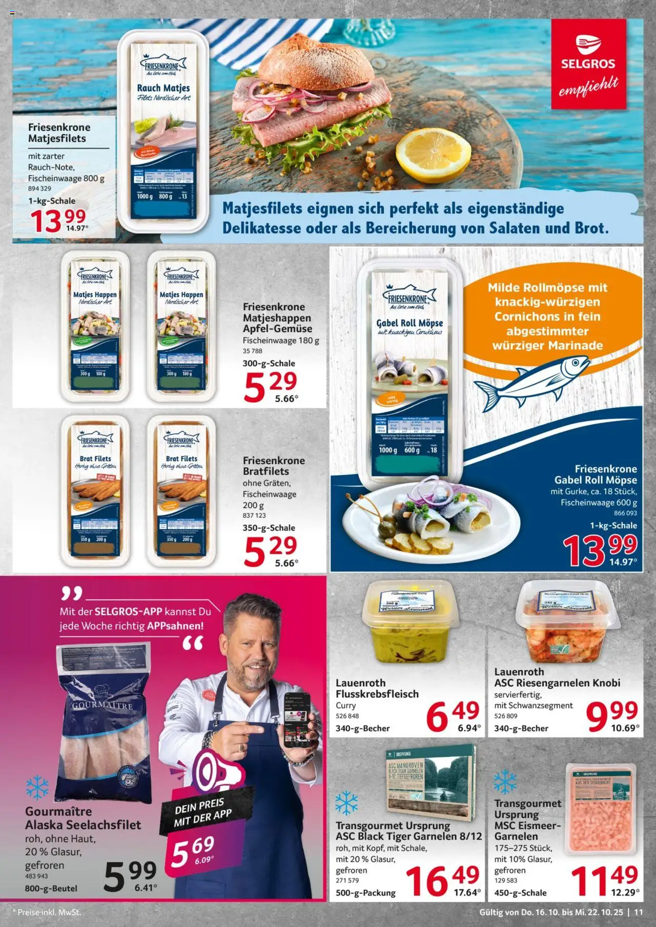 Selgros Prospekt 	 – gültig ab 16.10.2025 | Seite: 11 | Produkte: Garnelen, Tiger garnelen