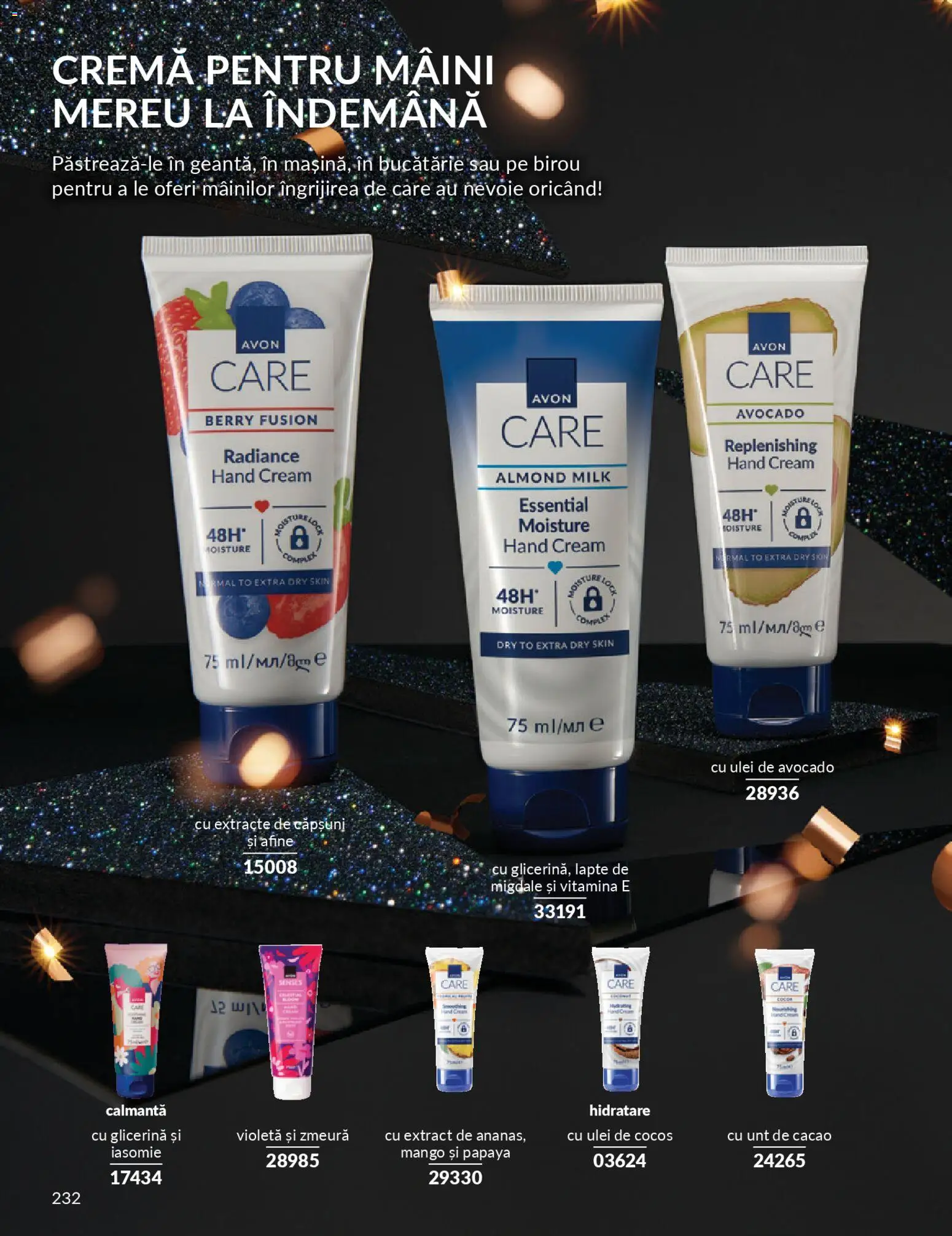 Noul catalog Avon – valabil de la 01.11.2025 | Pagină: 32 | Produse: Migdale, Cremă, Ulei, Cacao