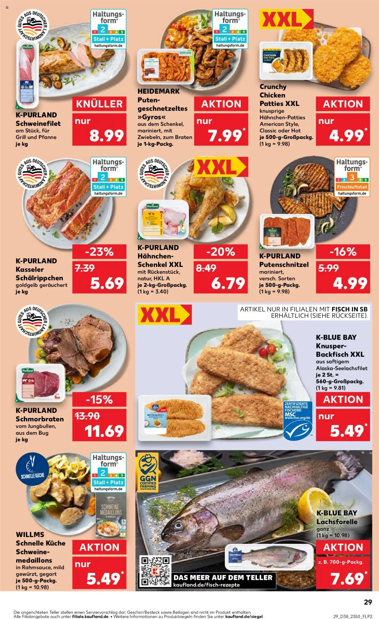 Kaufland prospekt Völklingen	 – gültig ab 21.09.2025 | Seite: 29 | Produkte: Hahnchen, Küche, Schweinefilet, Fisch