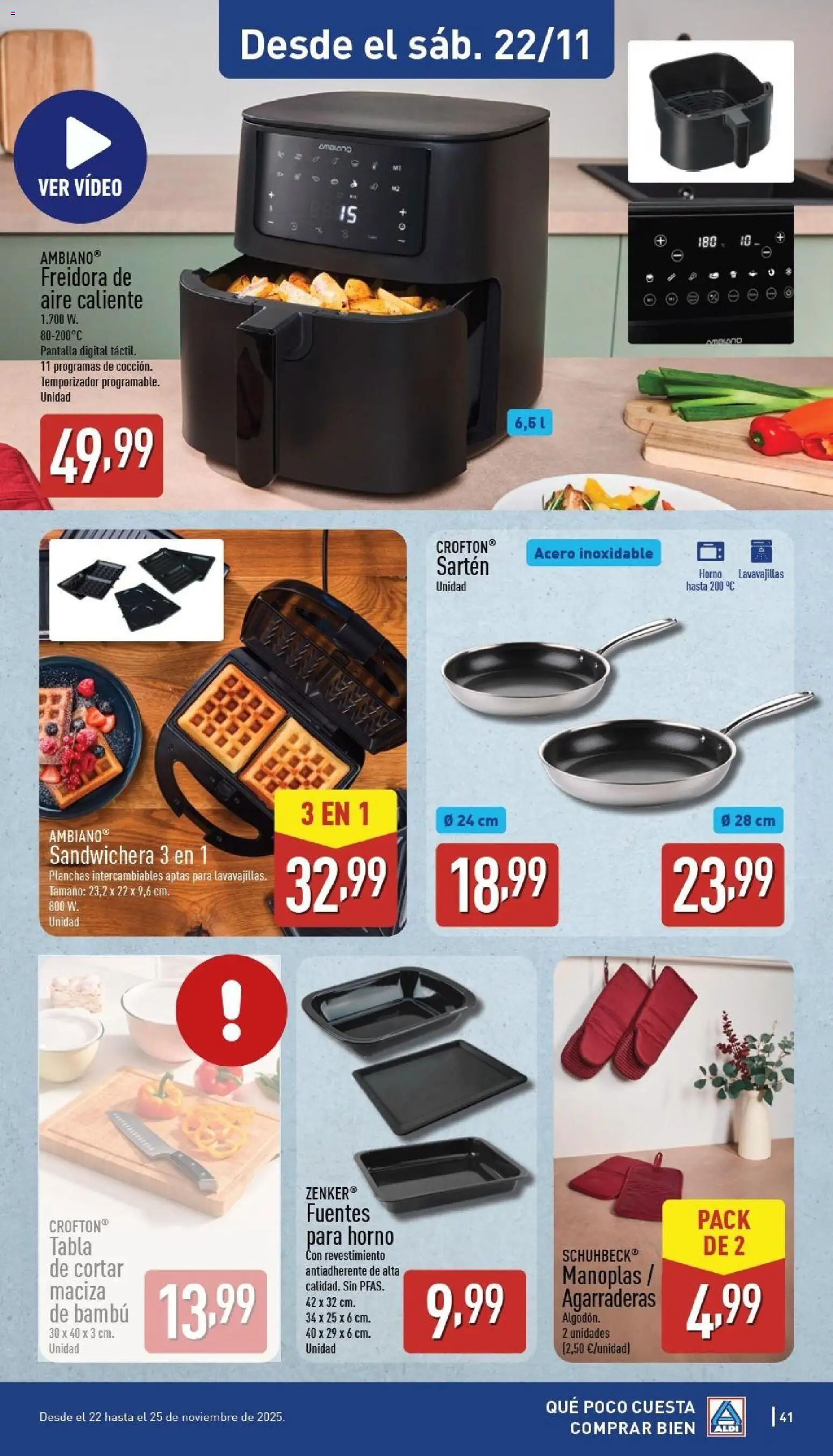 Aldi folleto Canarias │ válido desde el 17.11.2025 | Página: 41 | Productos: Tabla de cortar, Pan, Horno, Lavavajillas