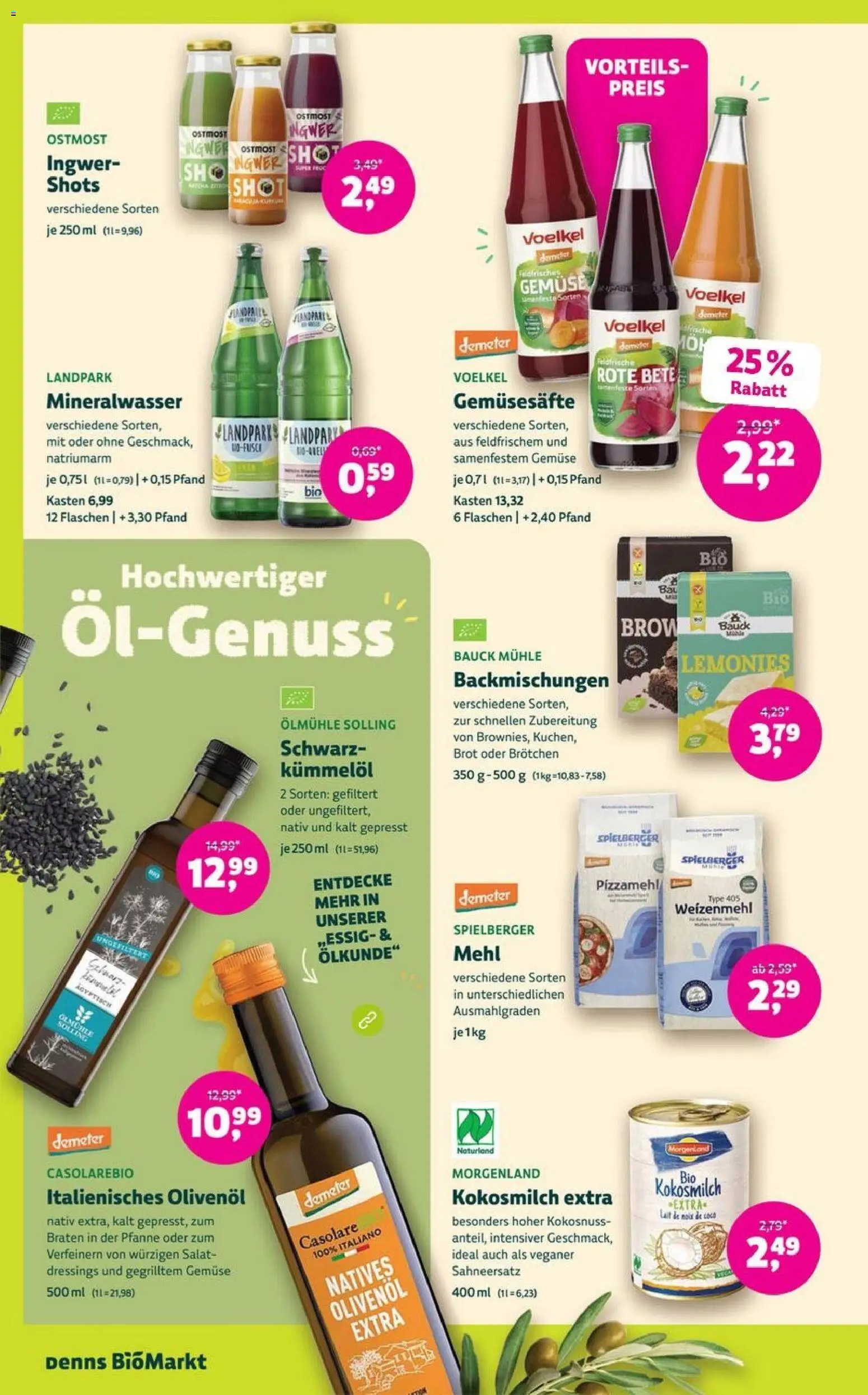 Denns BioMarkt Angebote – gültig ab 25.02.2026 | Seite: 8 | Produkte: Mehl, Olivenol, Gemüse, Brot