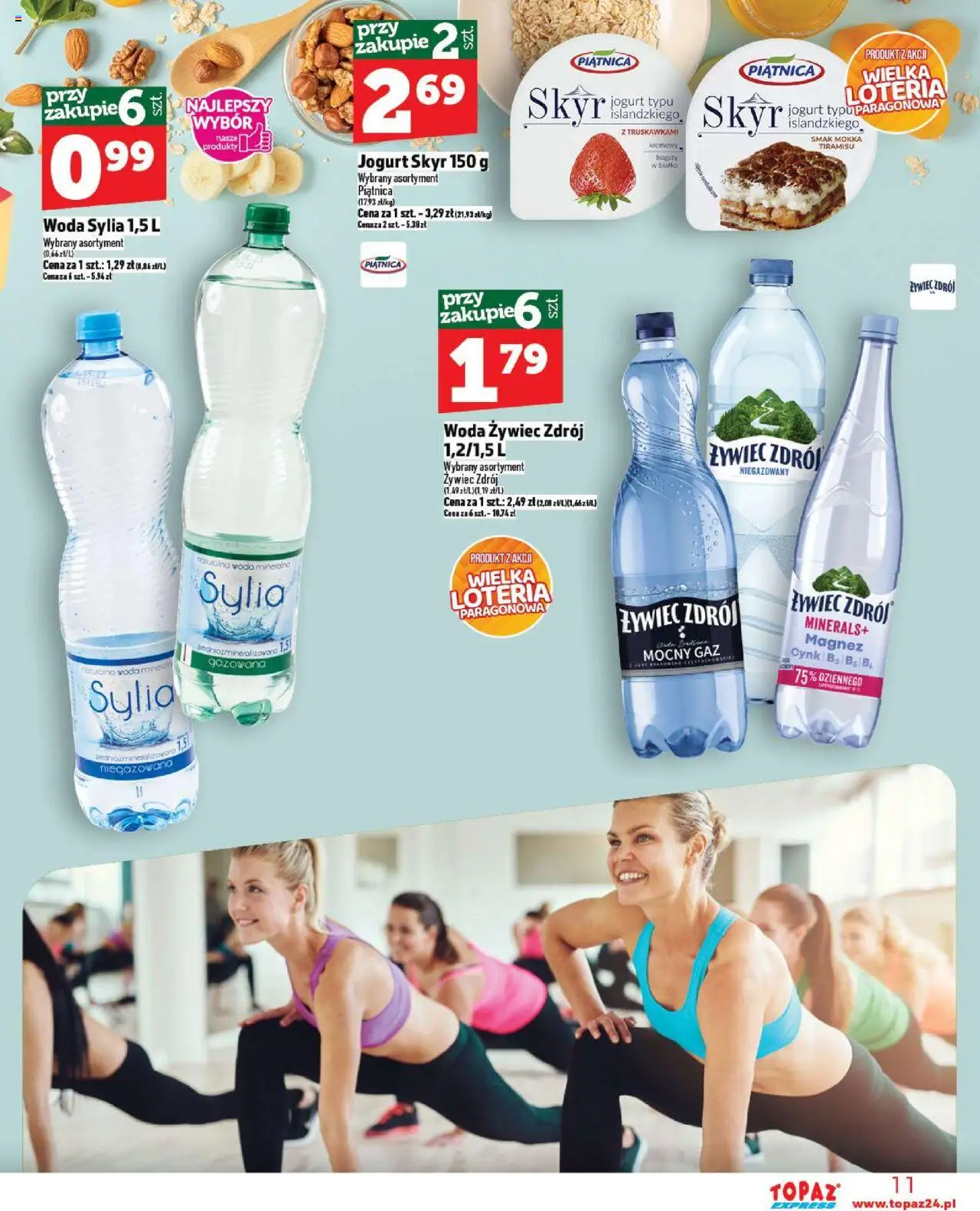 Topaz Gazetka - Express od 02.10.2025 | Strona: 11 | Produkty: Woda żywiec, Tiramisu, Jogurt, Skyr