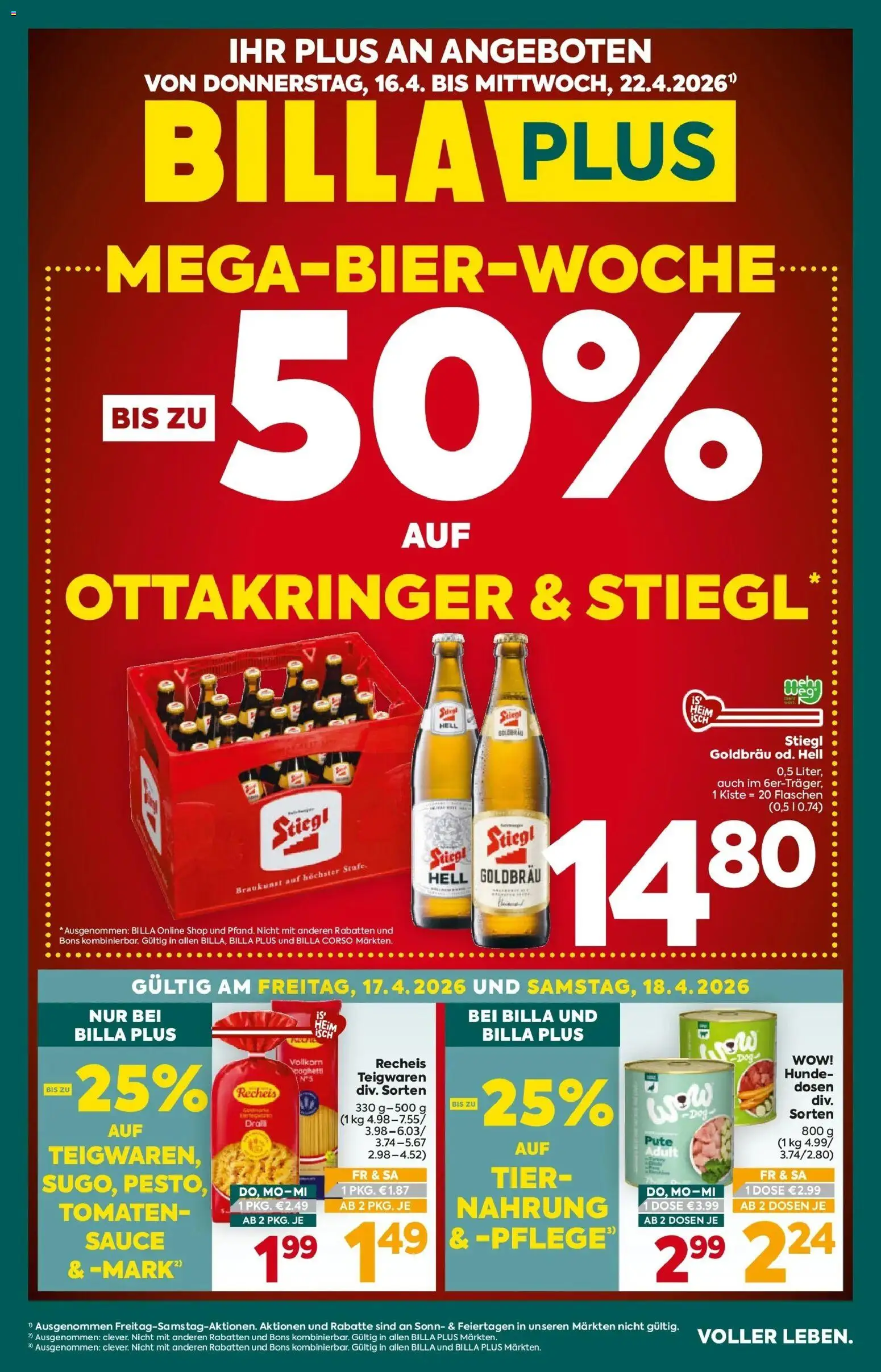 Billa Plus Flugblatt - Niederösterreich gültig ab 16.04.2026 | Seite: 1 | Produkte: Hajdina liszt, Tomaten