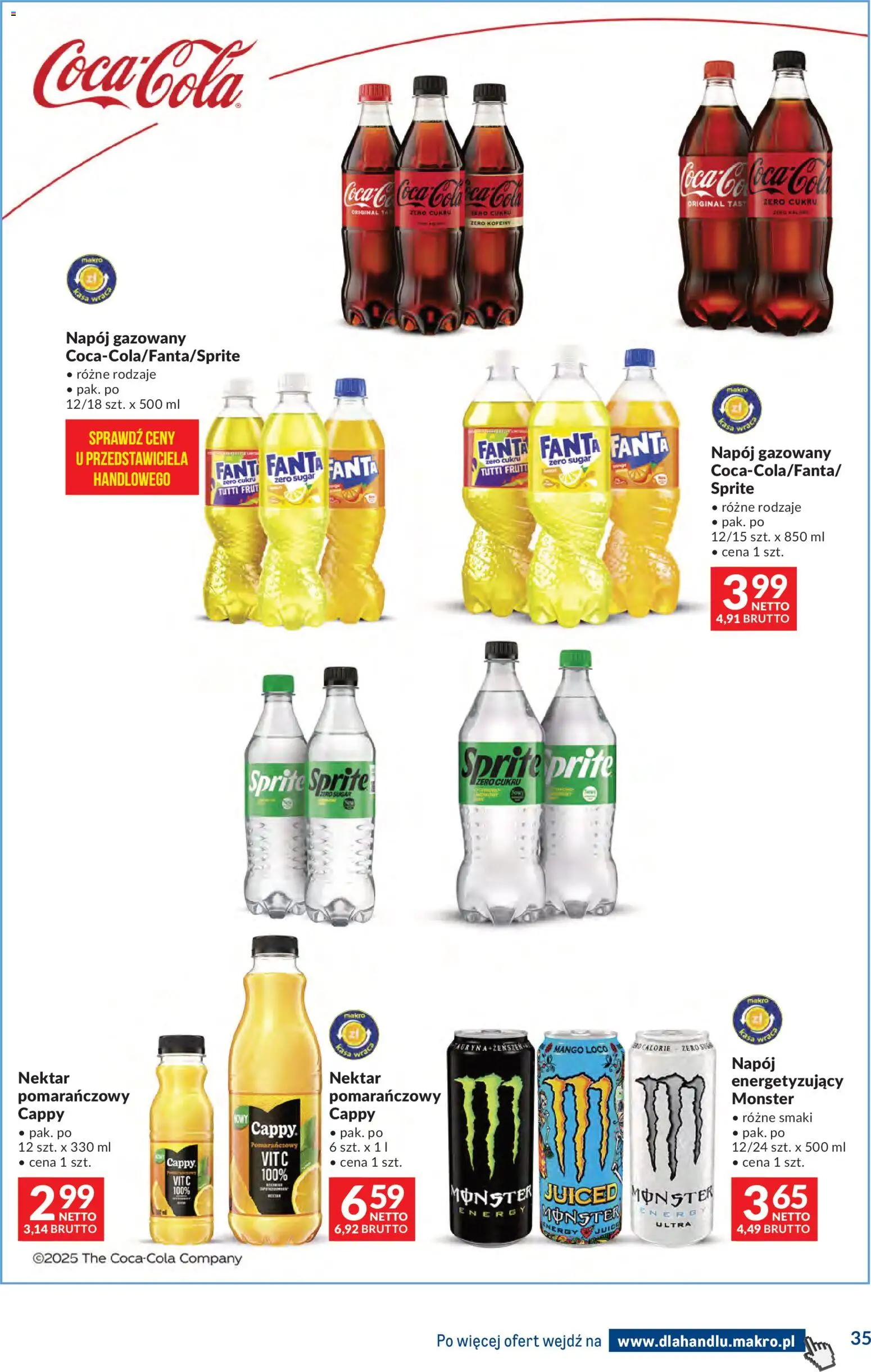 Makro Gazetka - Dystrybucja do sklepów od 09.12.2025 | Strona: 35 | Produkty: Mango, Sprite, Coca cola