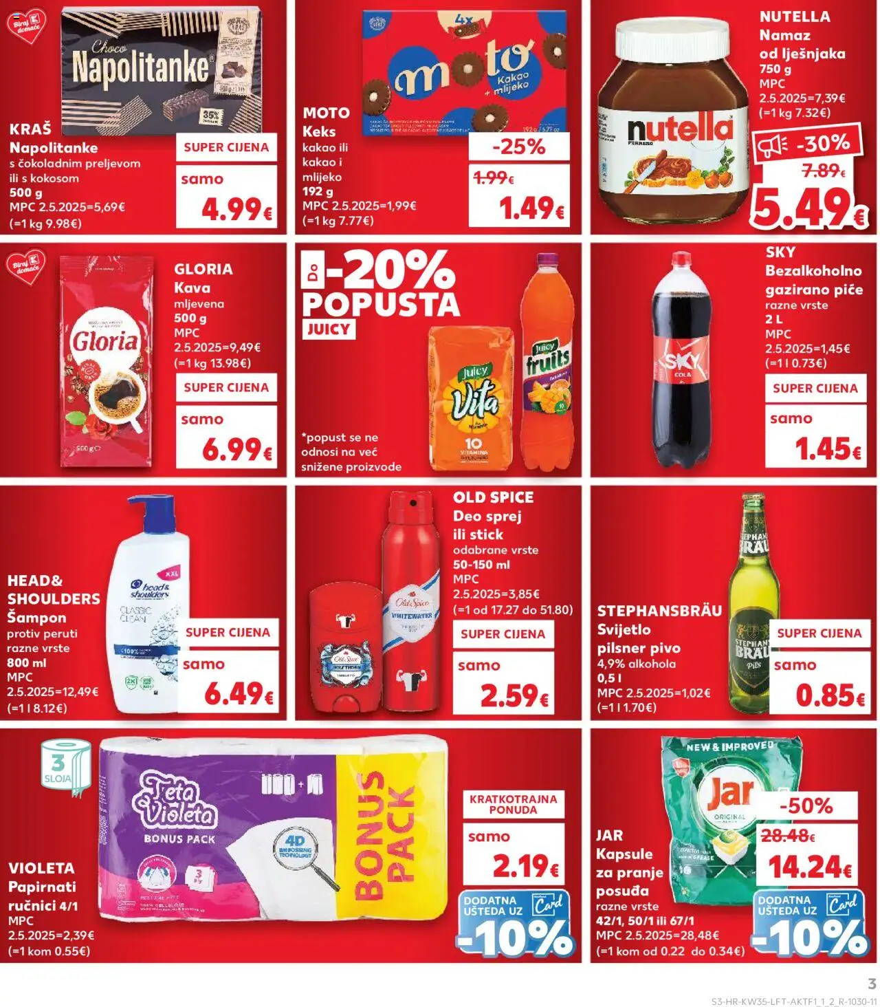 Kaufland katalog | vrijedi od 27.08.2025 | Stranica: 3 | Proizvodi: Nutella, Old Spice, Violeta, Namaz
