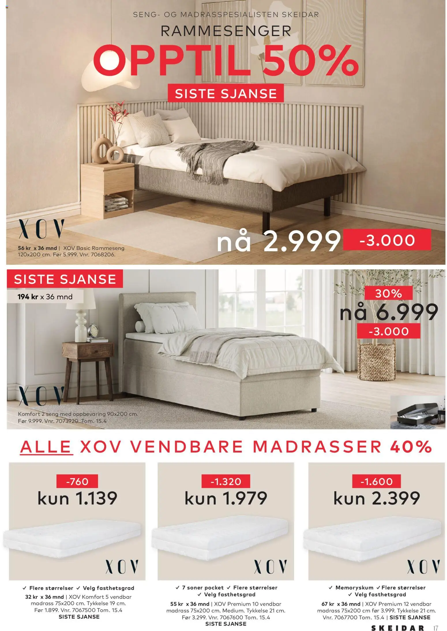 {H1} | Side: 17 | Produkter: Seng, Madrass