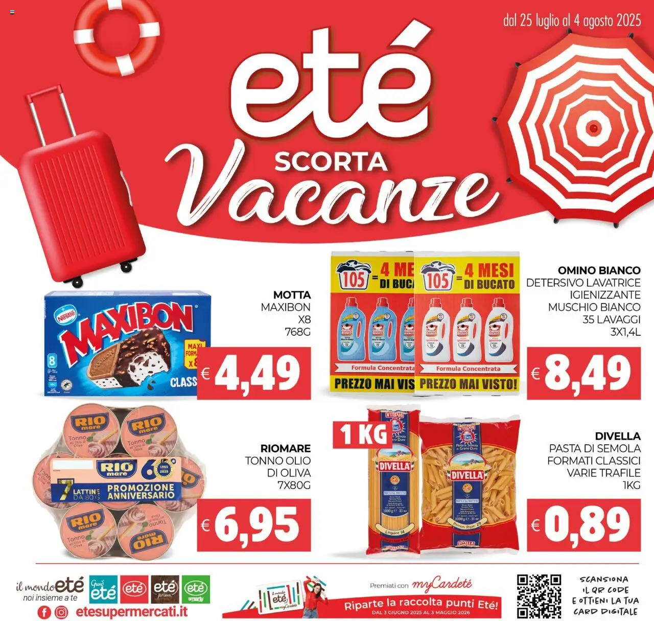 Volantino Eté del 25.07.2025 | Pagina: 1 | Prodotti: Tè, Pasta, Lavatrice, Tonno