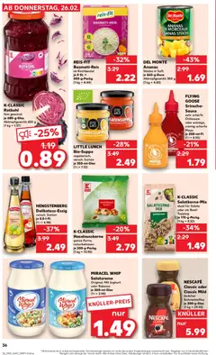 Kaufland Prospekt 	 ab 26.02.2026 gültig | Seite: 36 | Produkte: Nescafe, Joghurt, Ananas, Miracel whip