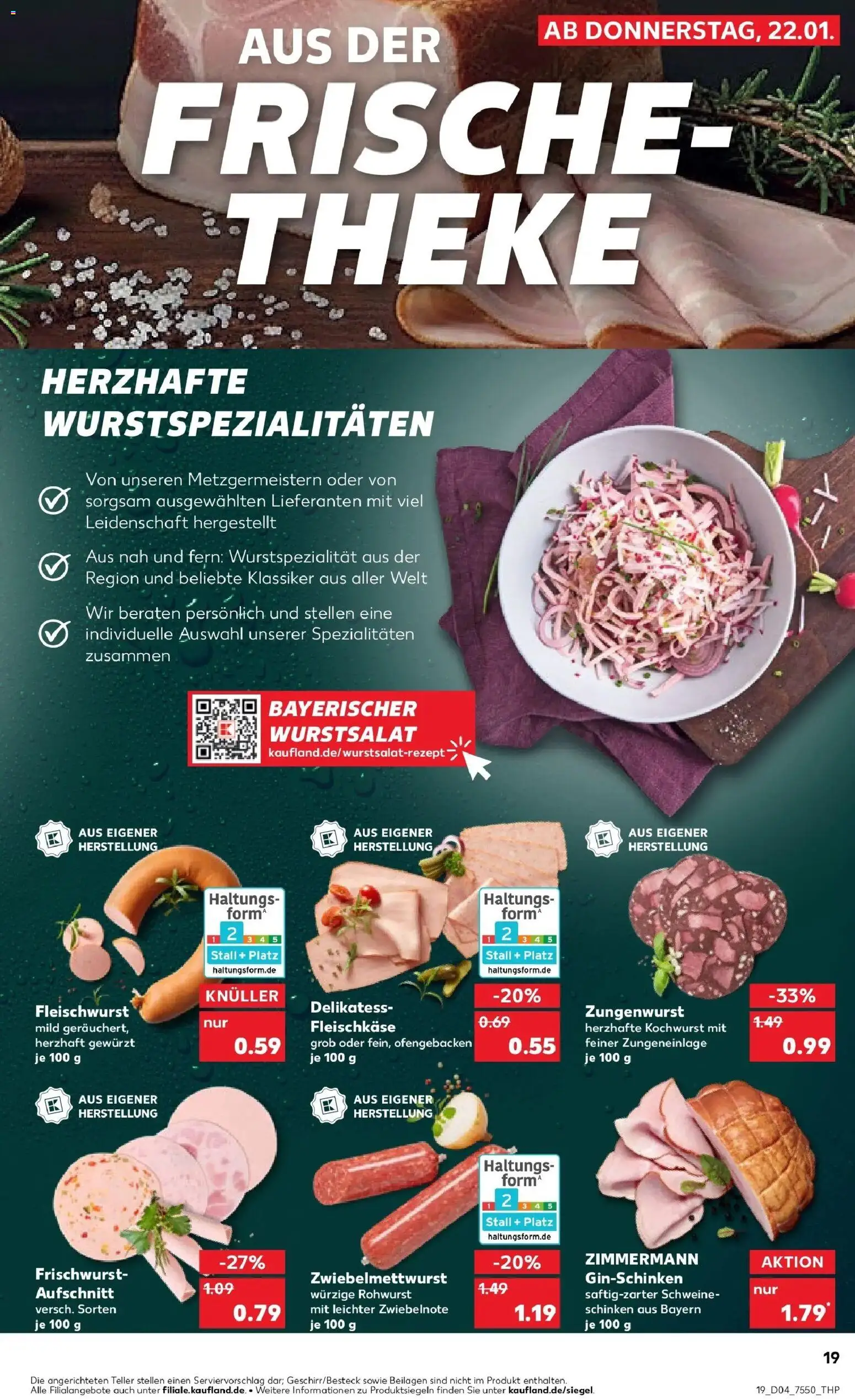 Kaufland prospekt Gelnhausen	 – gültig ab 22.01.2026 | Seite: 19 | Produkte: Theke, Schinken