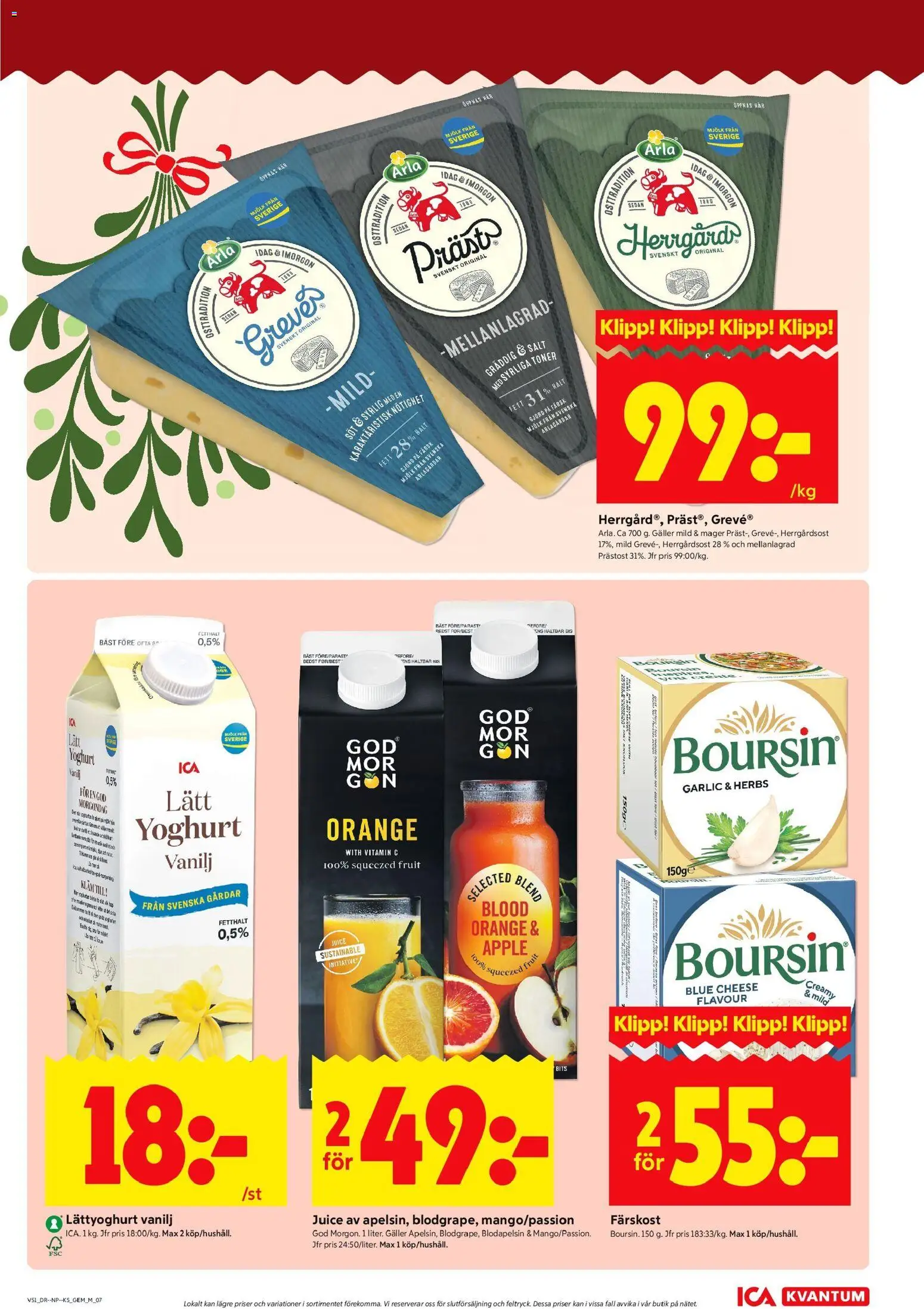 ICA Kvantum reklamblad aktuell från 15.12.2025 | Sida: 9 | Produkter: Galler, Mjölk, Juice, Äpple
