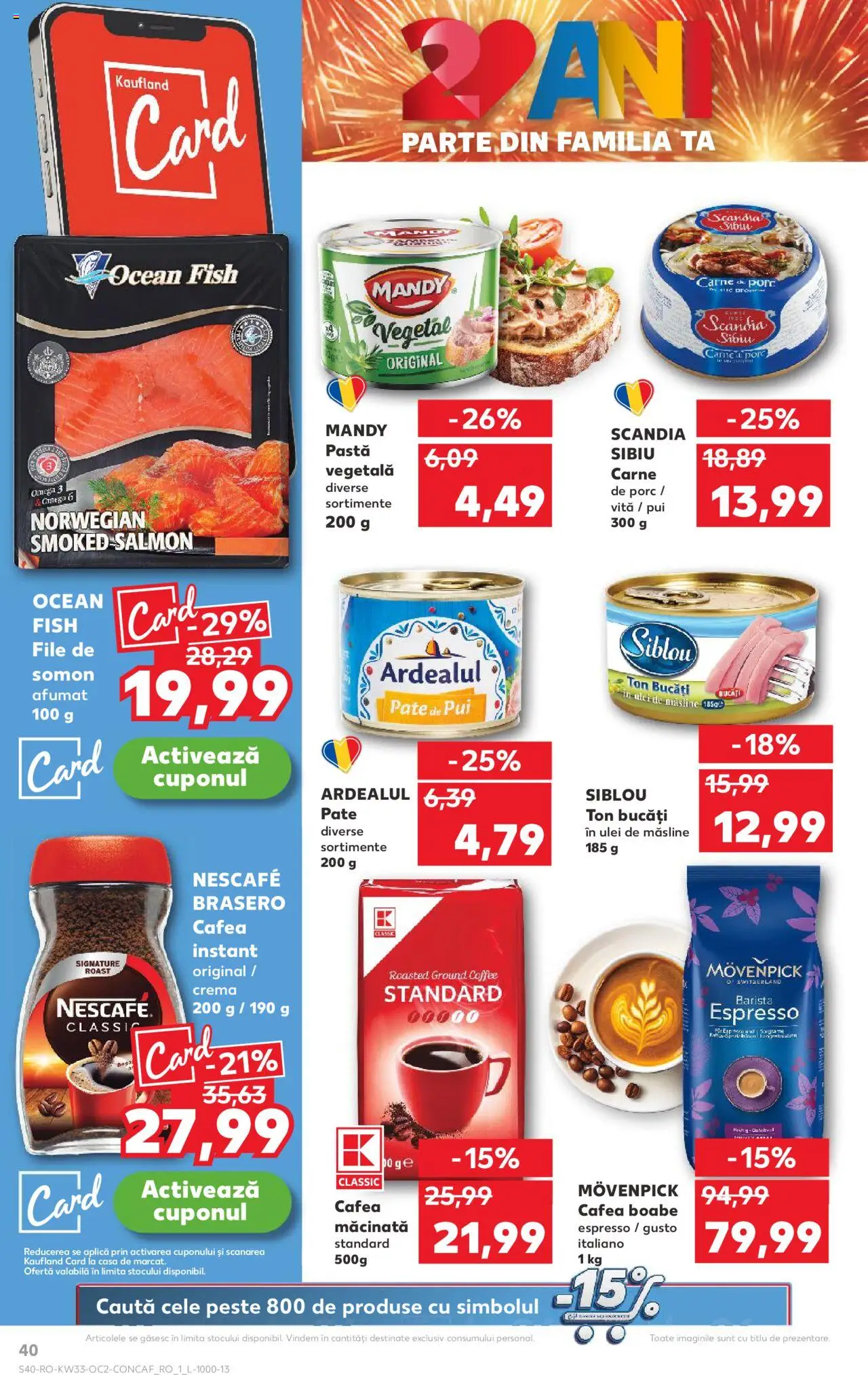 Kaufland RO akciós ujság - amely érvényes a következő dátumtól: 13.08.2025 | Oldal: 40 | Termékek: Nescafé, Omega 3
