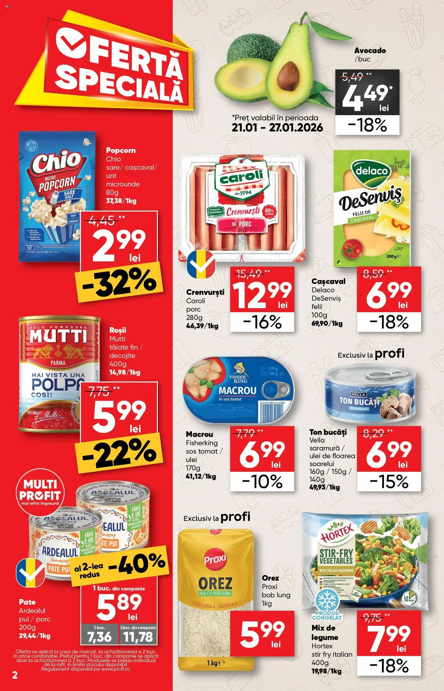 Noul catalog Profi – valabil de la 21.01.2026 | Pagină: 2 | Produse: Light Kedi Konservesi, Roșii, Legume, Bant