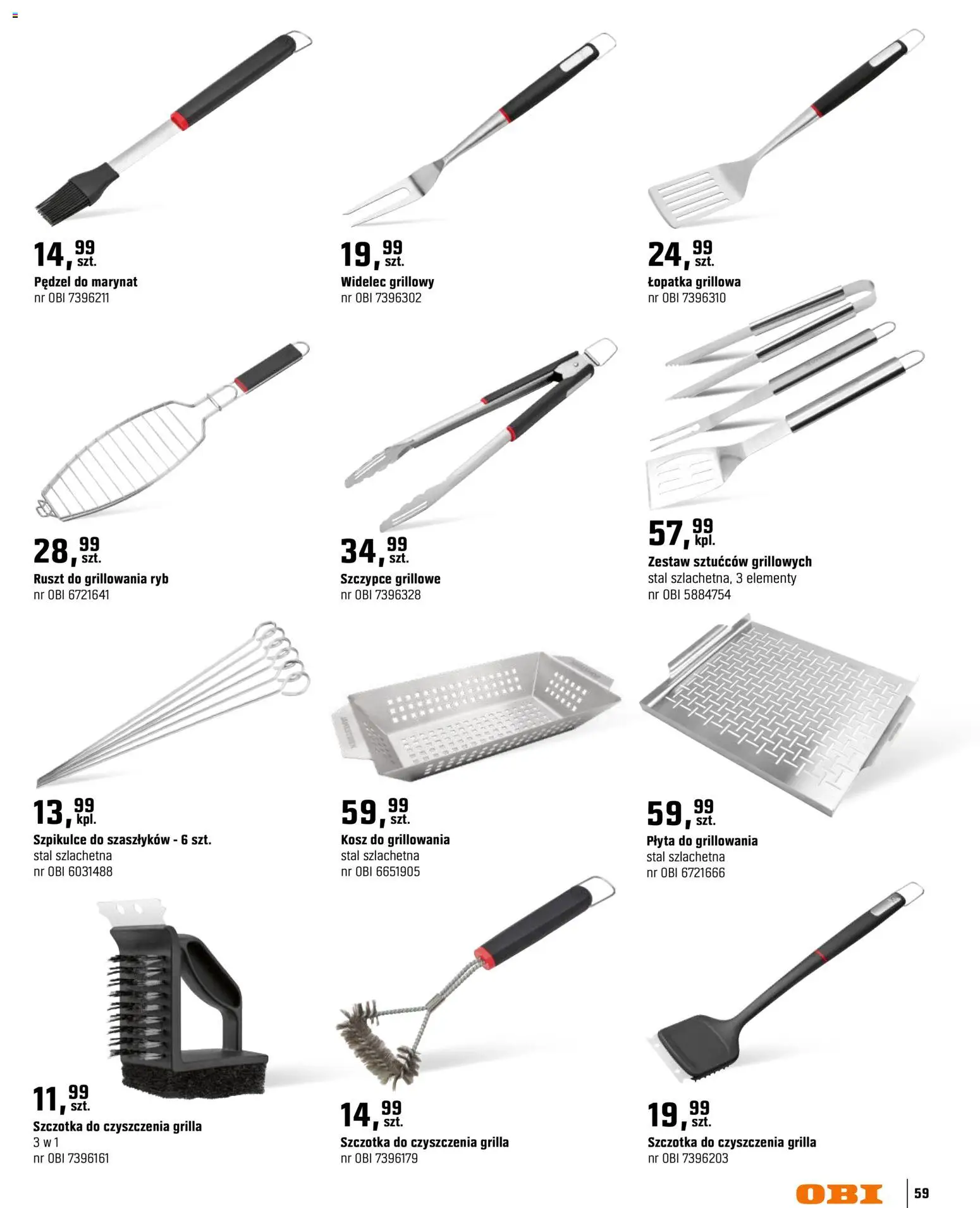 OBI gazetka - Ogród od 11.03.2026 | Strona: 59 | Produkty: Pędzel, Ruszt, Kosz, Szczotka