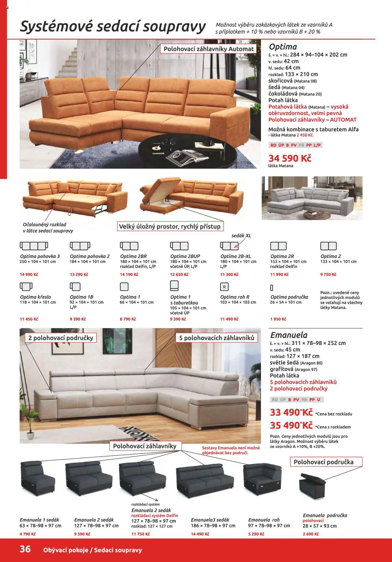 ORFA nábytek katalog 2025-2026 od 01.10.2025 | Strana: 36 | Produkty: Pohovka, Křeslo