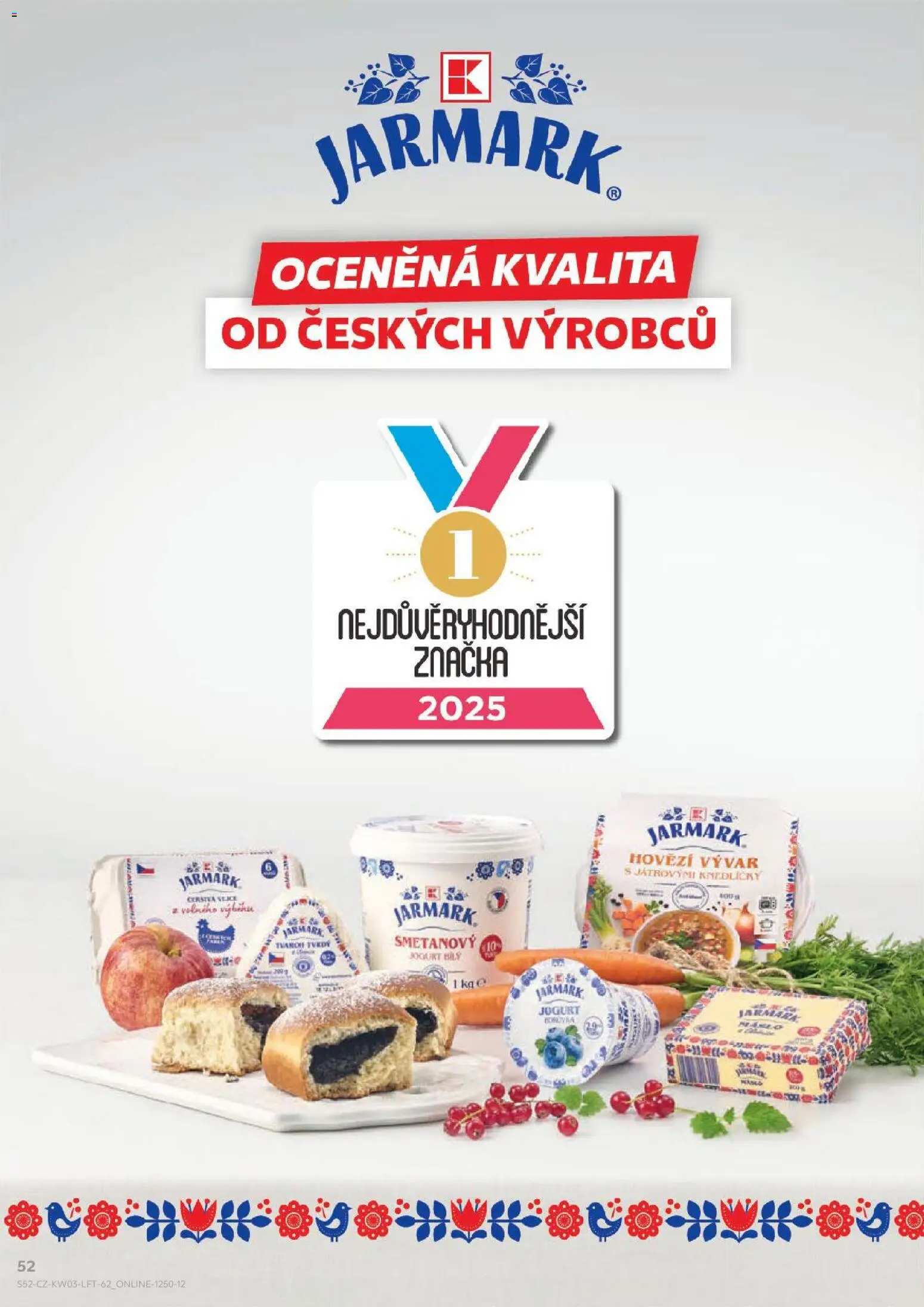 Kaufland leták od 14.01.2026 | Strana: 52 | Produkty: Smetanový jogurt, Vejce, Tvaroh, Tvrdý tvaroh