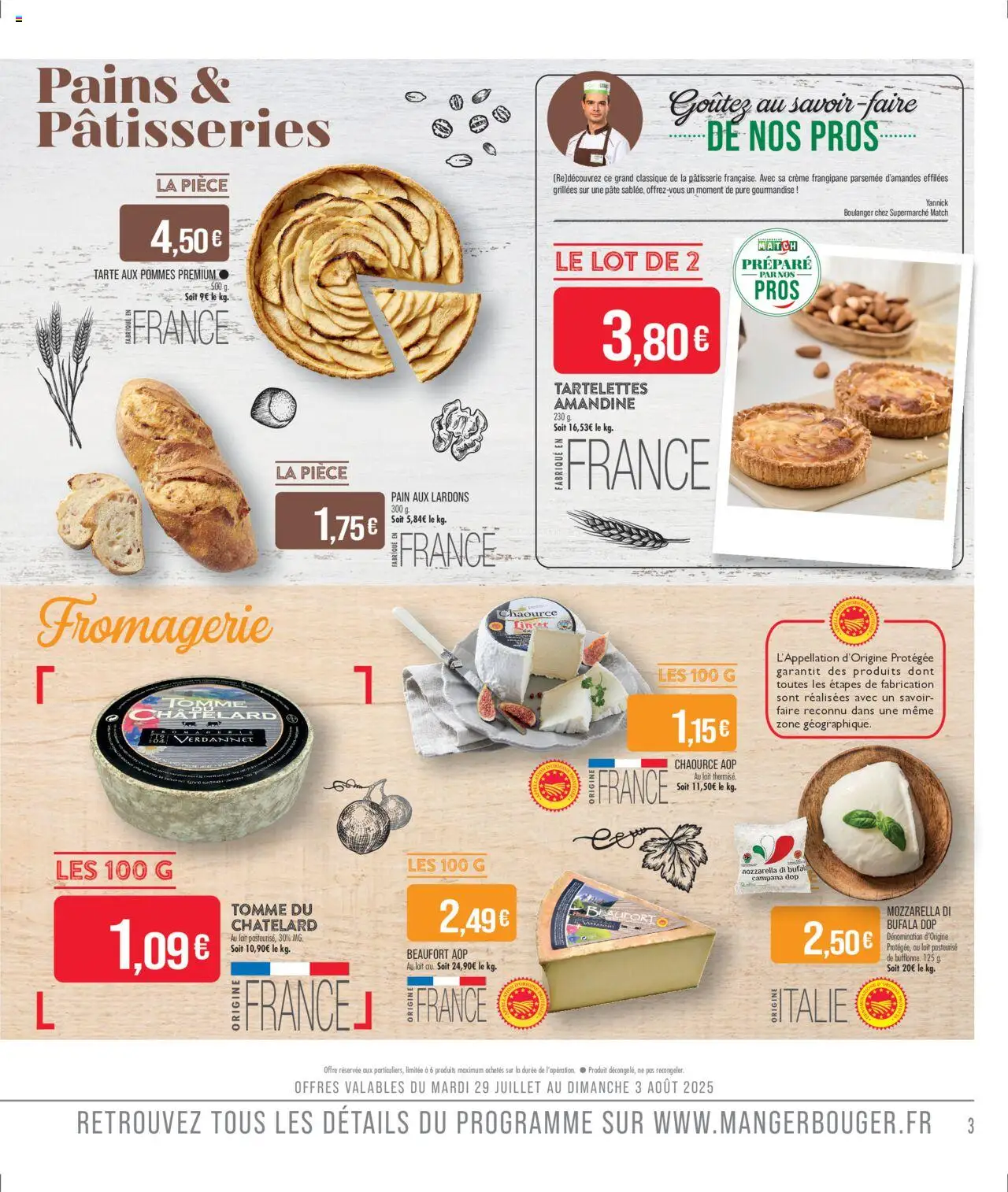  | Page: 3 | Produits: Lardons, Mozzarella, Lait, Crème