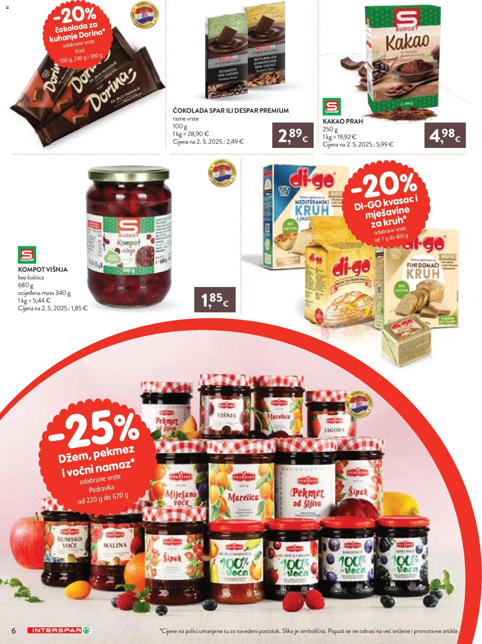 Interspar katalog | vrijedi od 12.03.2026 | Stranica: 6 | Proizvodi: Pekmez, Kruh, Čokolada, Kakao