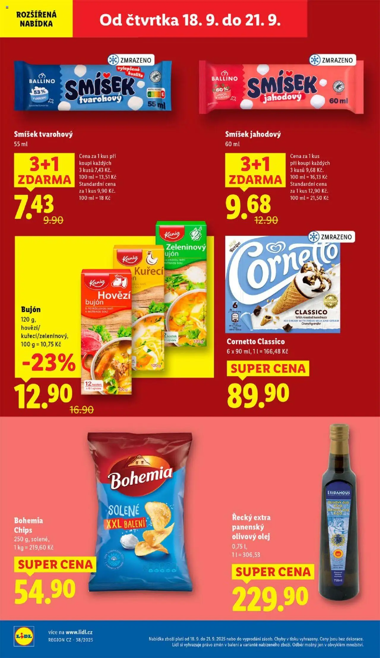 Lidl leták od 18.09.2025 | Strana: 24 | Produkty: Olivový olej, Olej, Bujón, Bohemia chips