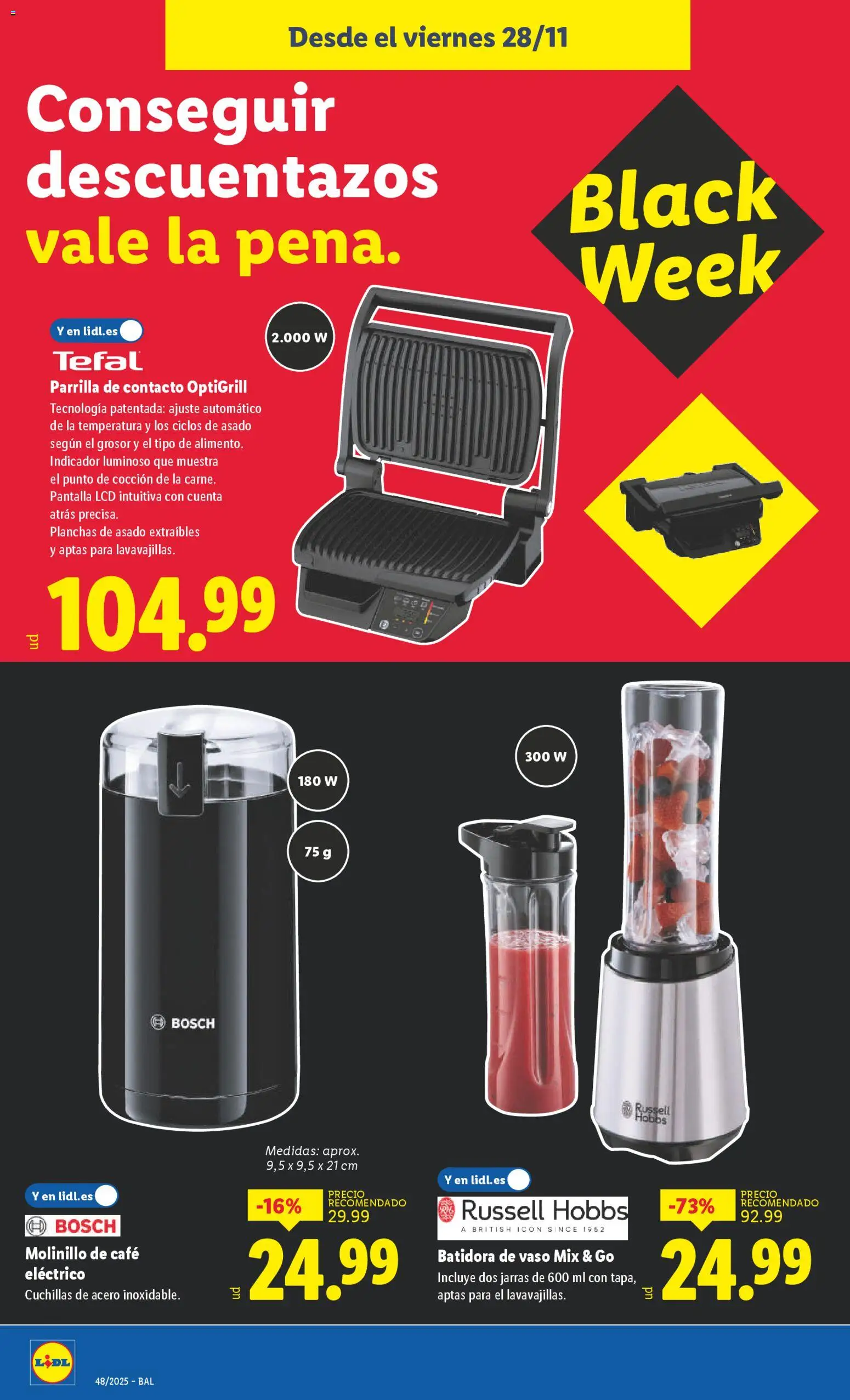Lidl - Black Friday │ válido desde el 24.11.2025 | Página: 16 | Productos: Café, Parrilla, Batidora