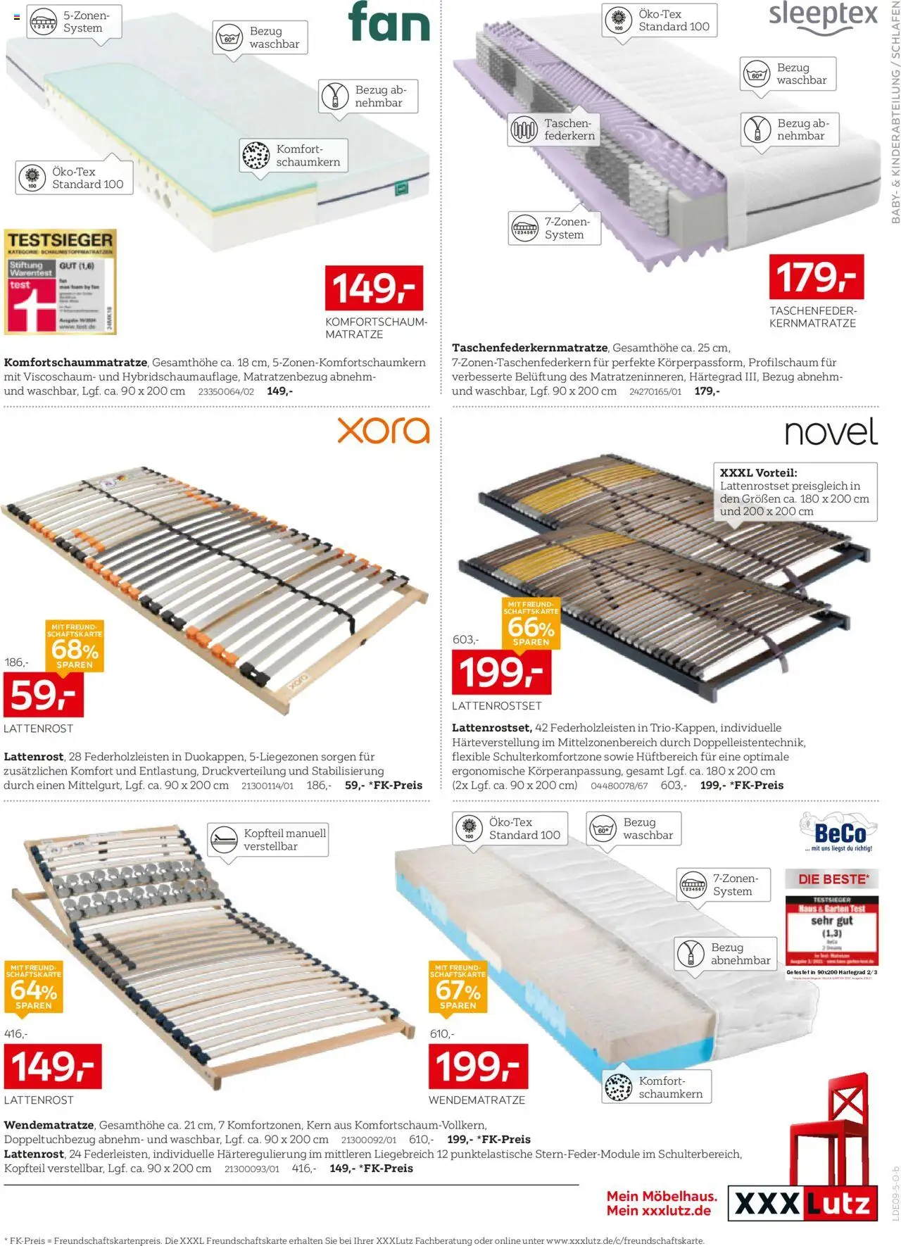 XXXL Lutz Prospekt 	 – gültig ab 08.09.2025 | Seite: 9 | Produkte: Matratze, Lattenrost