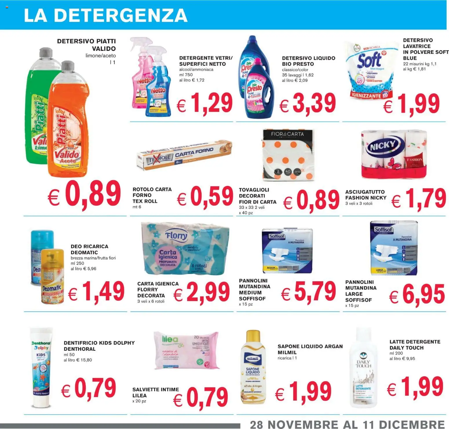 Volantino Coal del 28.11.2025 | Pagina: 11 | Prodotti: Pannolini, Carta igienica, Aceto, Forno