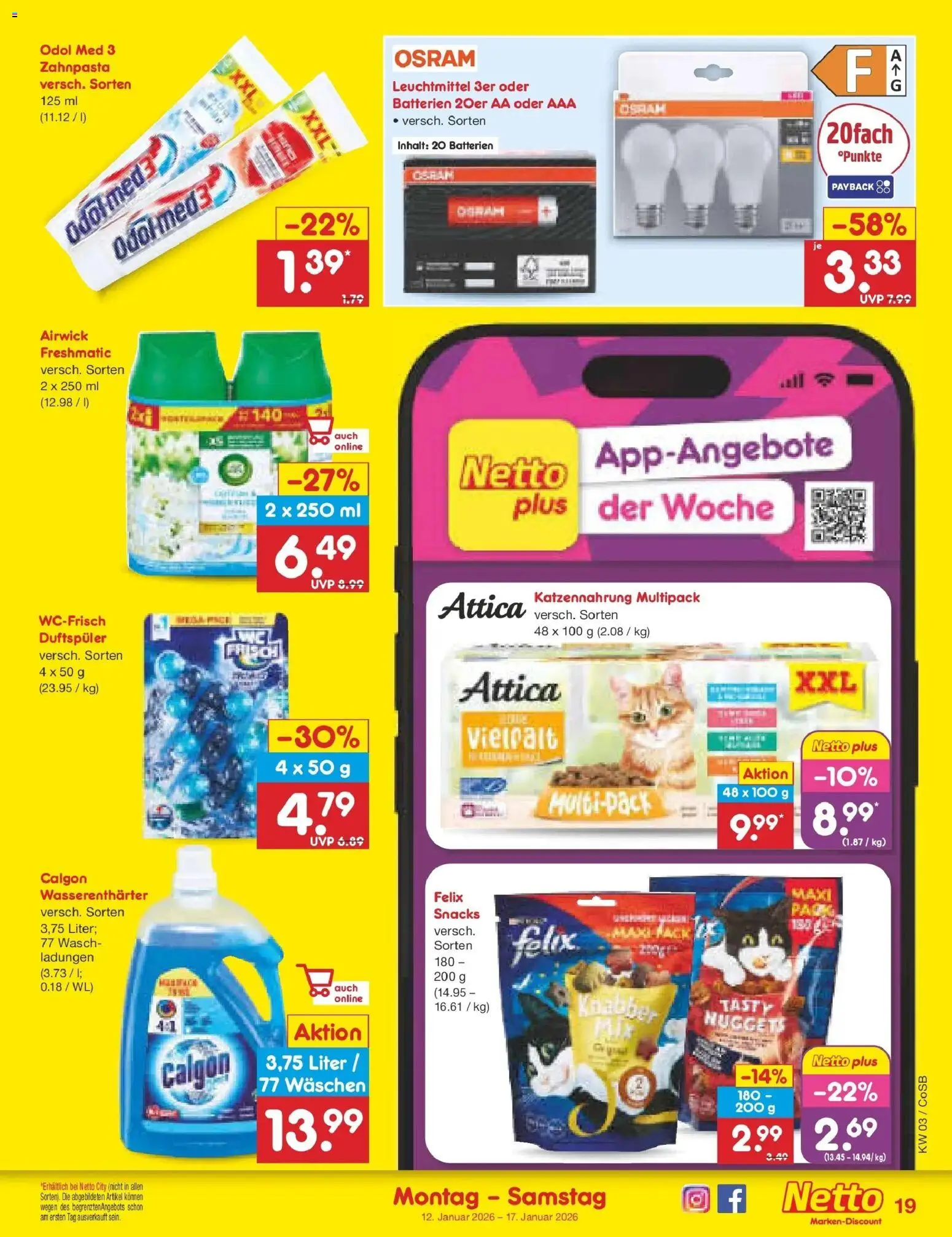 Netto Marken-Discount prospekt Bitterfeld-Wolfen	 – gültig ab 12.01.2026 | Seite: 19 | Produkte: Batterien, Zahnpasta