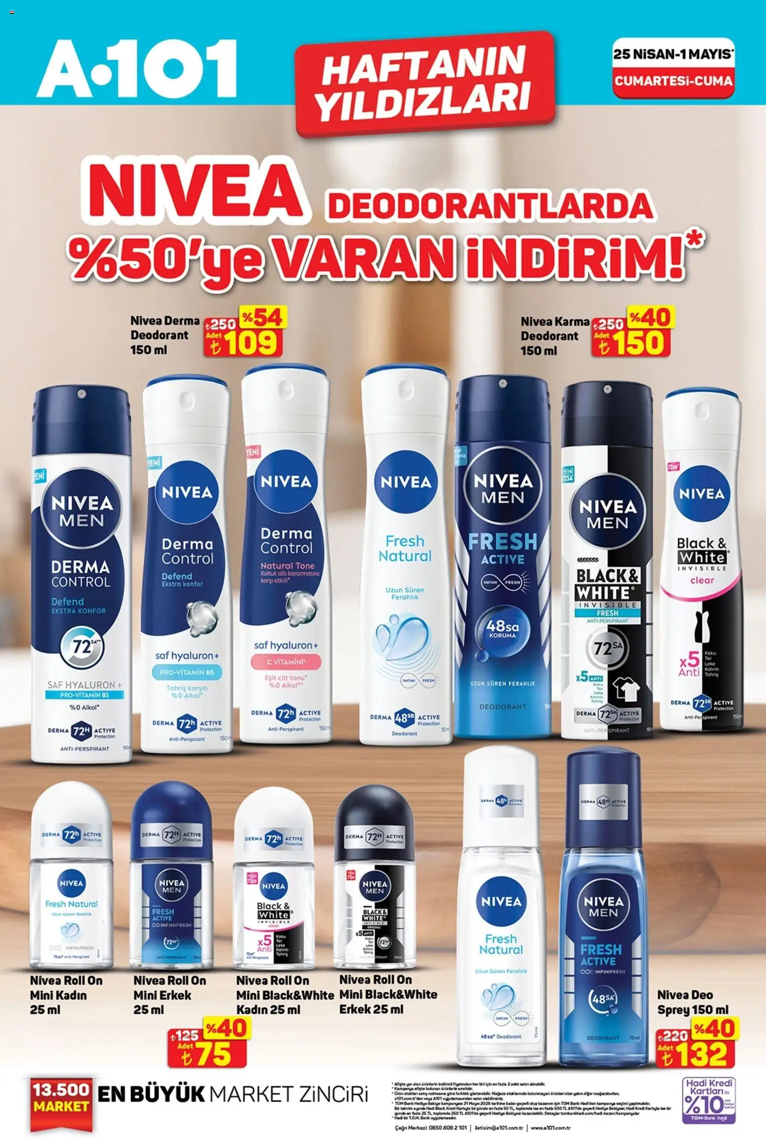 A101 Katalog - 25.04.2026 tarihinden itibaren geçerlidir | Sayfa: 6 | Ürünler: Koltuk, Deodorant, Antiperspirant, Koku