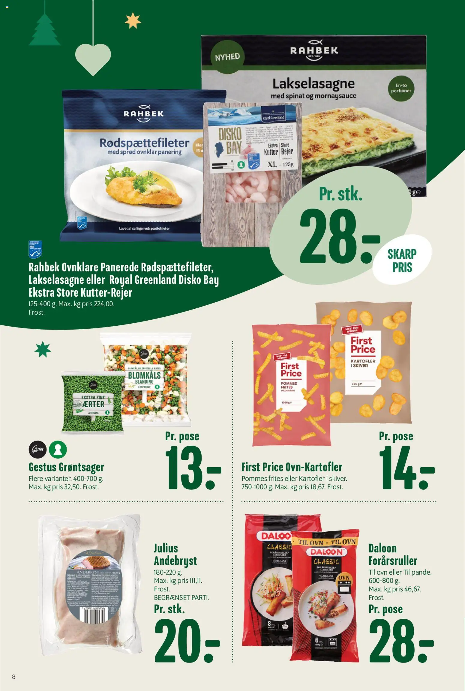 Min Købmand tilbudsavis – gyldig fra 14.11.2025 | Side: 8 | Produkter: Pommes frites, Kartofler, Ærter, Rejer