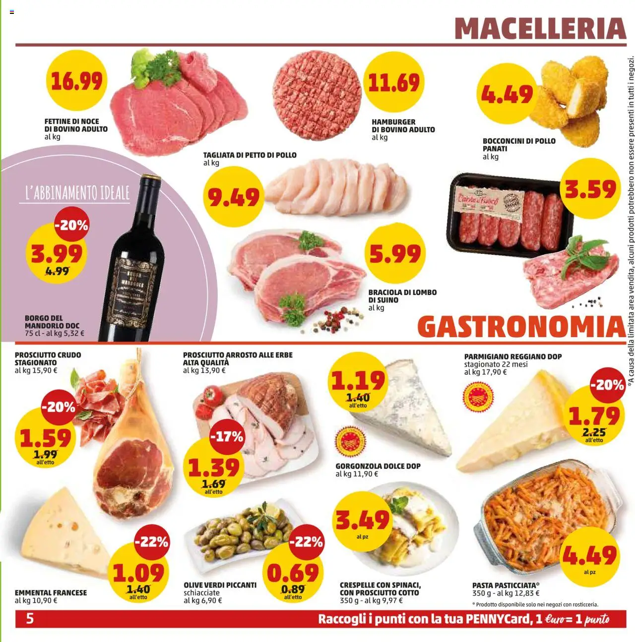 Volantino PENNY del 11.09.2025 | Pagina: 5 | Prodotti: Arrosto, Prosciutto, Parmigiano, Hamburger