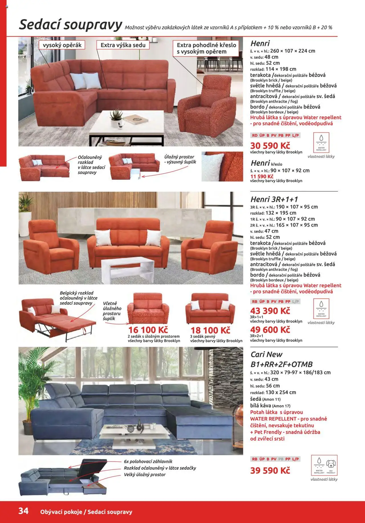 ORFA nábytek katalog 2025-2026 od 01.10.2025 | Strana: 34 | Produkty: Polštáře, Křeslo, Barvy, Sedačky