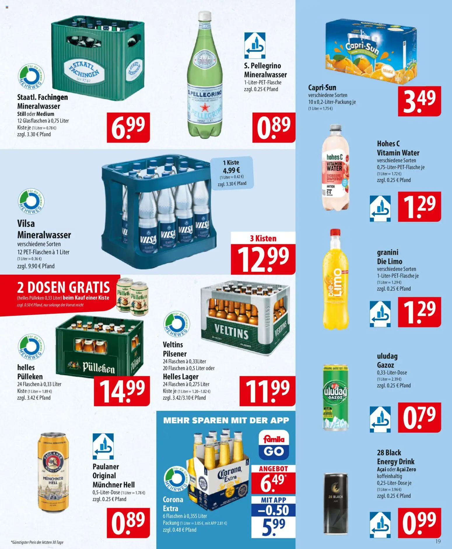 Famila Prospekt 	 – gültig ab 09.02.2026 | Seite: 19 | Produkte: Energy, Mineralwasser, Grapefruit, Veltins
