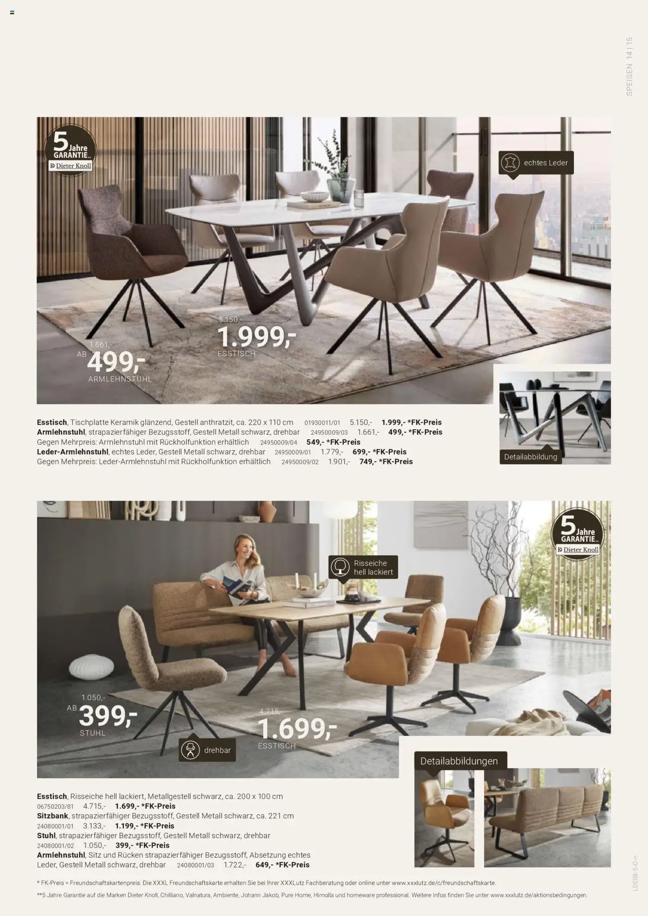 XXXL Lutz Dieter Knoll Spezial - gültig ab dem 04.08.2025 | Seite: 15 | Produkte: Esstisch, Stuhl