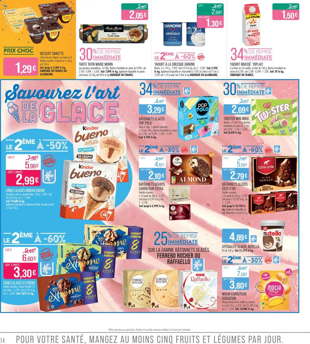  | Page: 14 | Produits: Glaces, Yaourt à La Grecque, Cônes, Amandes