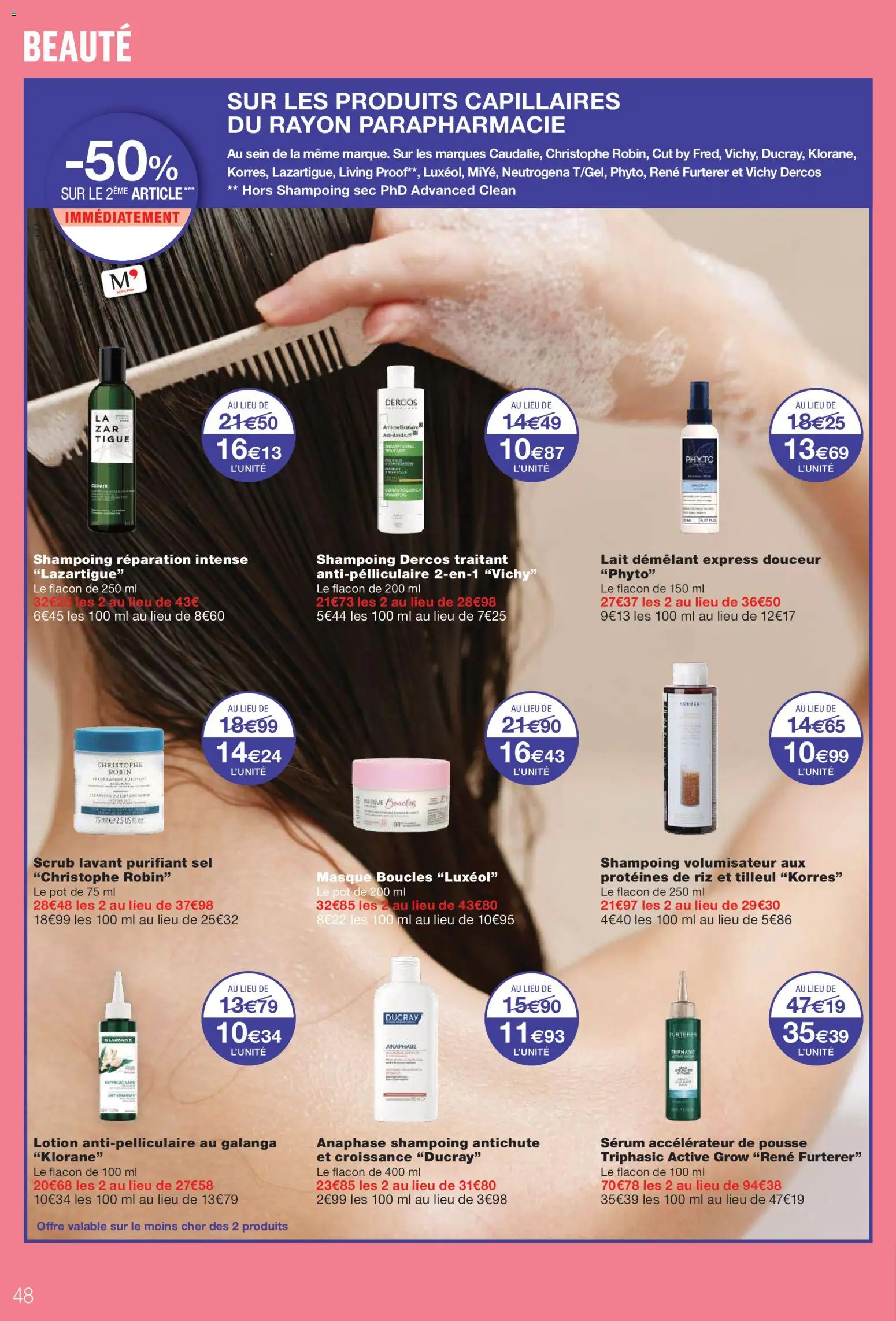 {H1} | Page: 48 | Produits: Shampoing, Masque, Sel, Lait