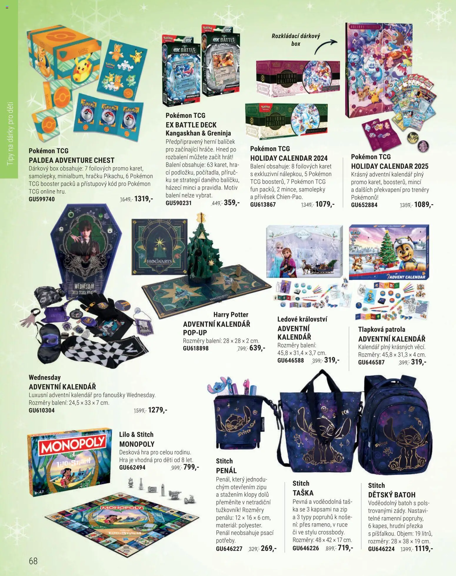 Knižní klub leták od 01.11.2025 | Strana: 68 | Produkty: Adventní kalendář, Hra, Taška, Stitch