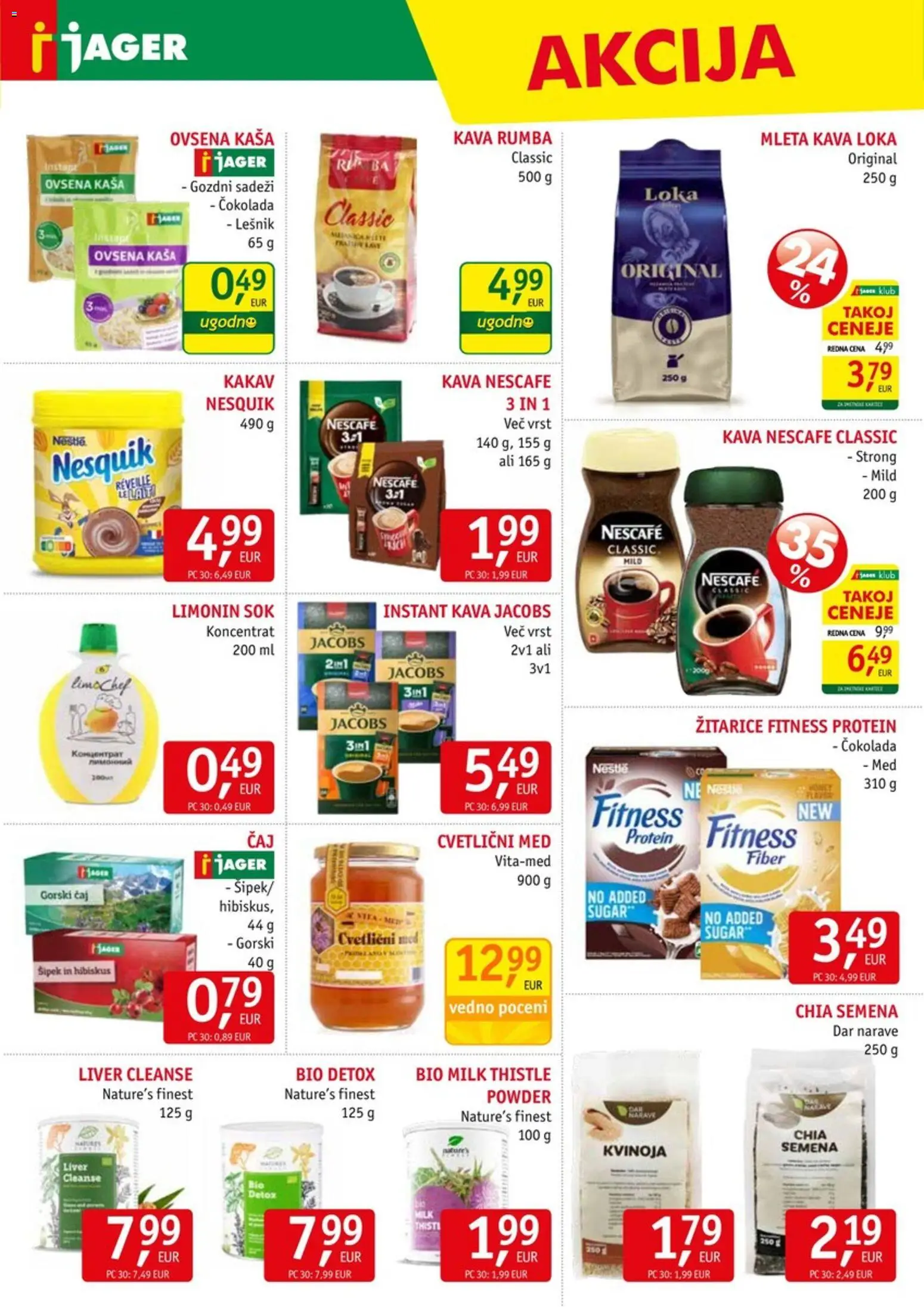 Novi Jager katalog ponudbe – veljaven od 11.03.2026 | Stran: 9 | Izdelki: Instant kava, Kava, Cokolada, Sok