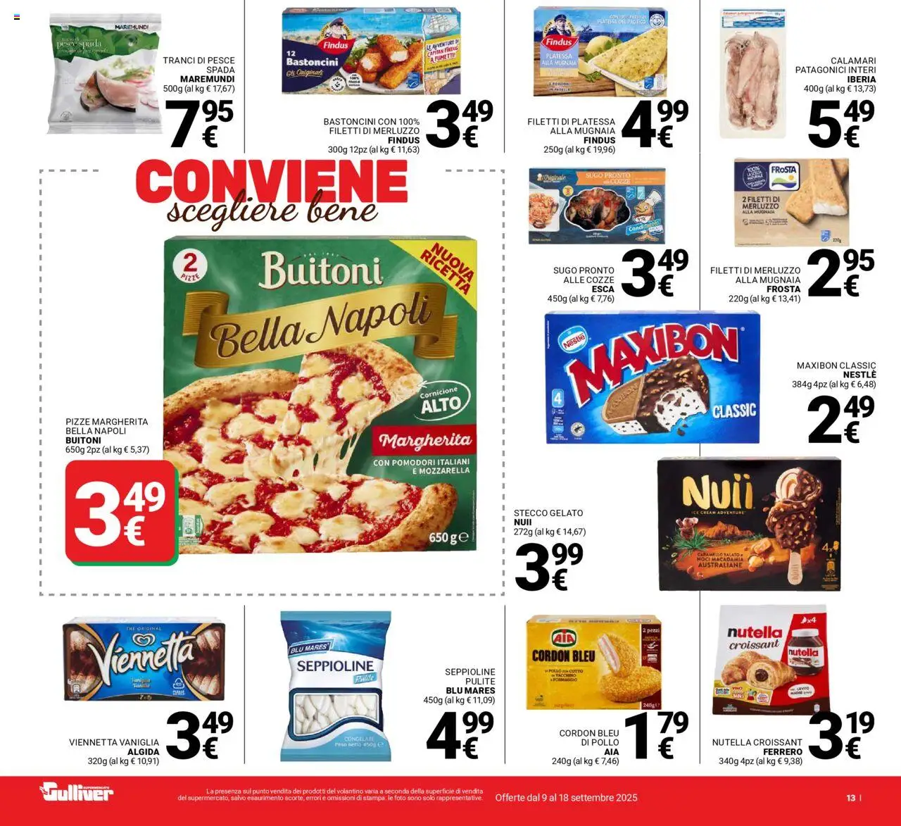 Volantino Gulliver del 09.09.2025 | Pagina: 13 | Prodotti: Tacchino, Formaggio, Noci, Nutella