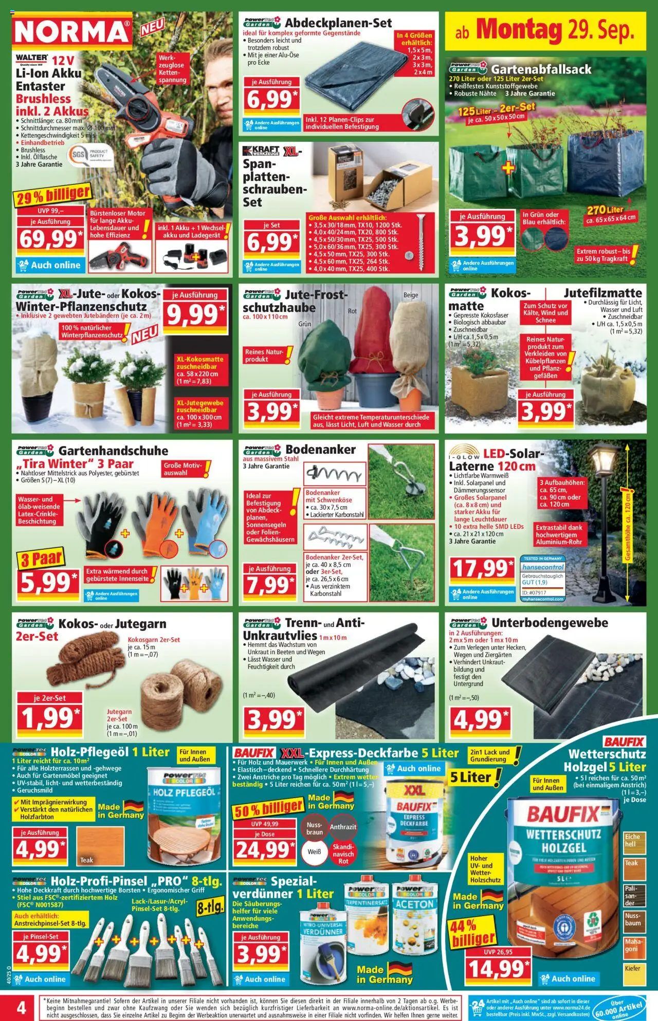 Norma Prospekt 	 – gültig ab 29.09.2025 | Seite: 5 | Produkte: Gartenmöbel, Wasser, Ladegerät