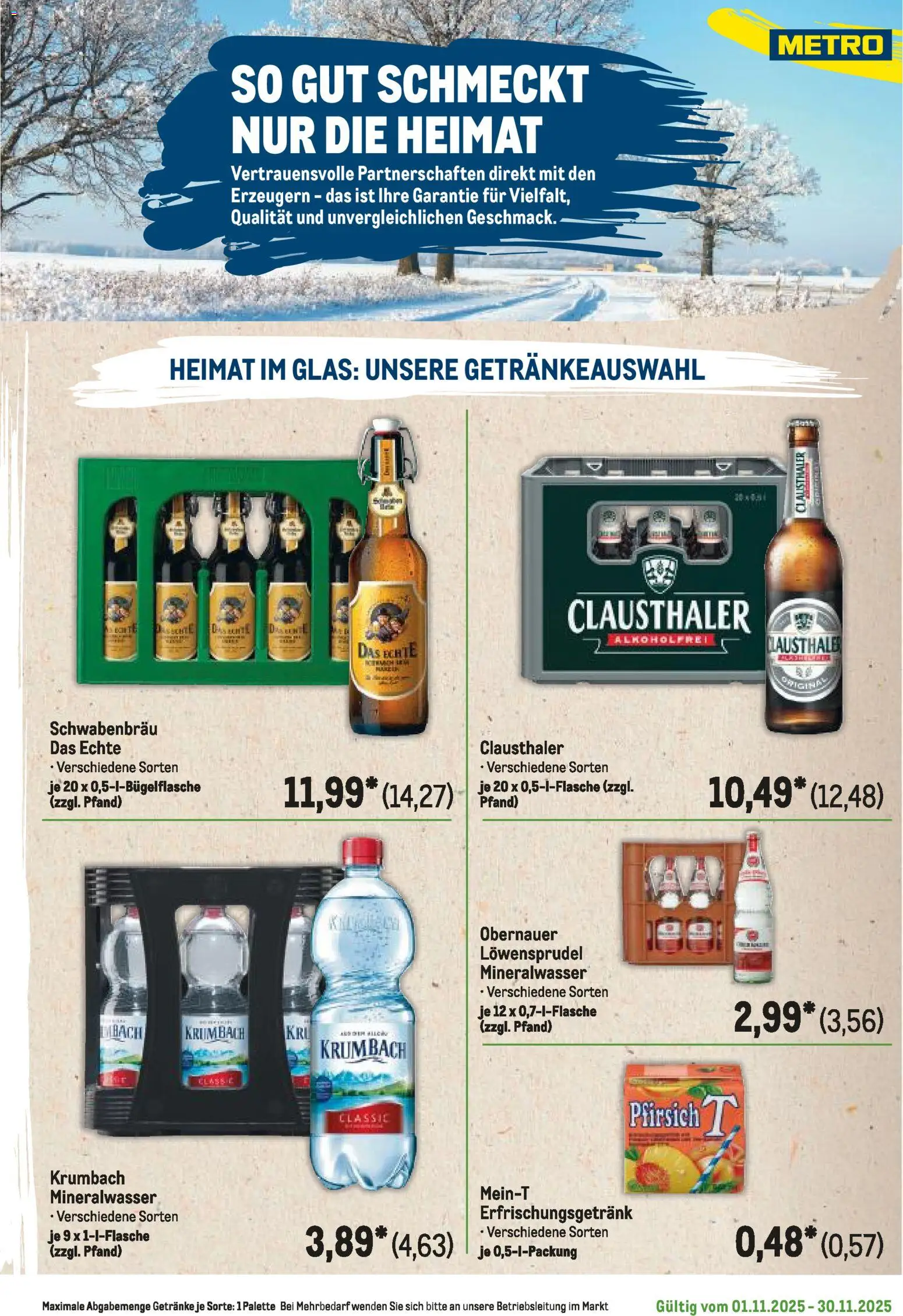 Metro Regionaler Flyer – gültig ab 01.11.2025 | Seite: 127 | Produkte: Mineralwasser, Pfirsich