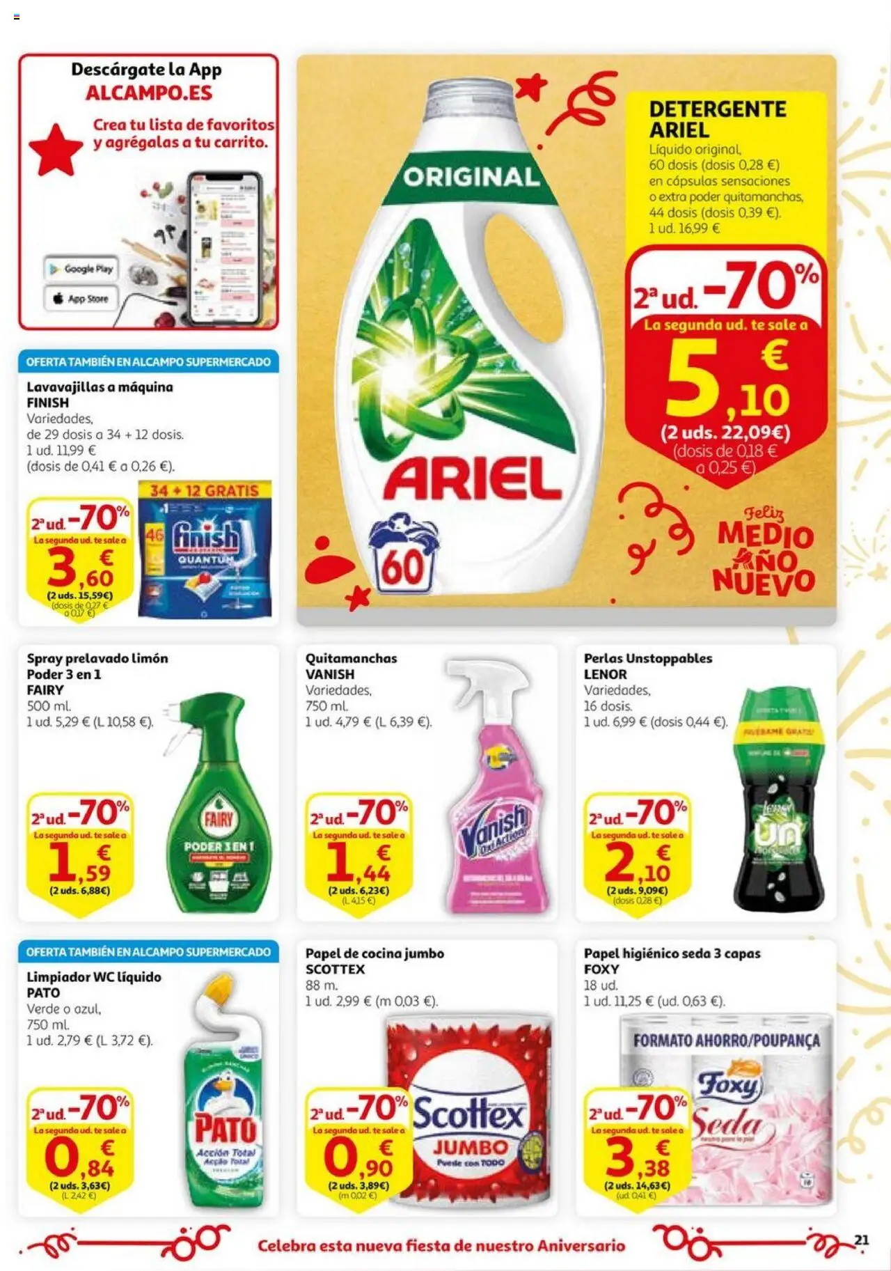 Alcampo - HG Unificado Nacional  │ válido desde el 03.06.2025 | Página: 21 | Productos: Detergente, Papel higienico, Té, Lavavajillas
