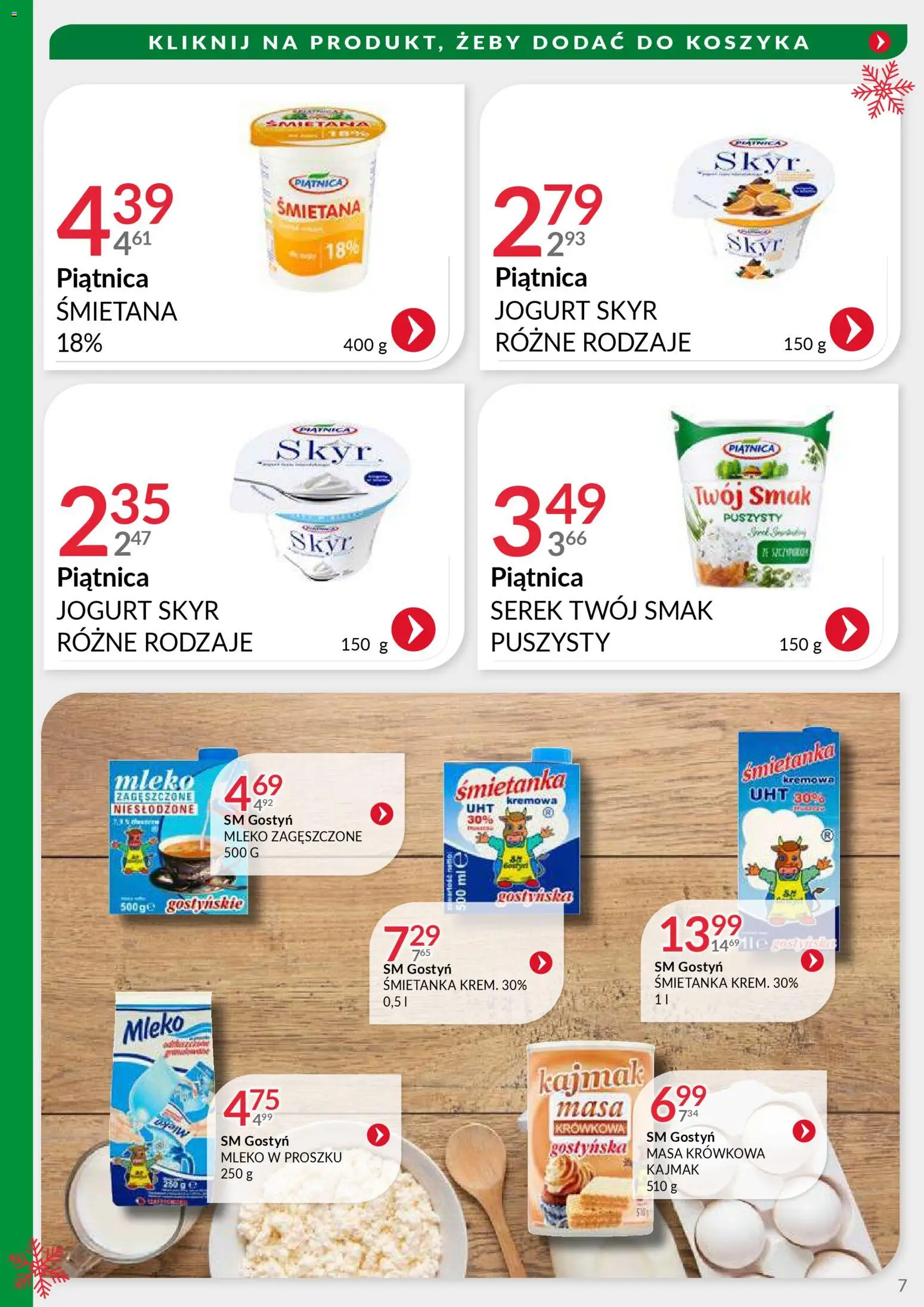 Eurocash Gazetka - Oferta Handlowa MR Południowy Wschód od 24.11.2025 | Strona: 7 | Produkty: Skyr piątnica, Mleko, Jogurt, Skyr