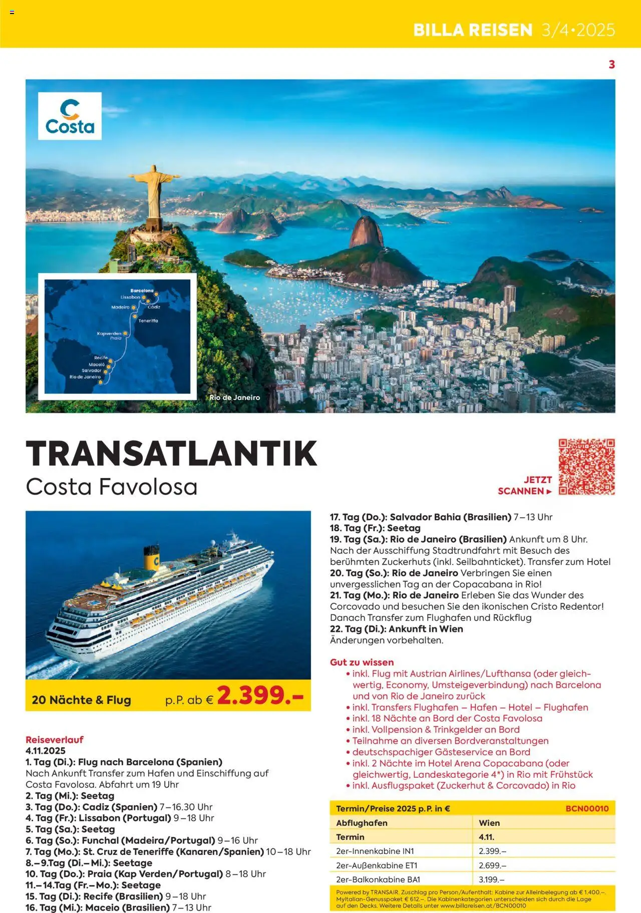 Billa Kreuzfahrten Rundreisen Erlebnisreisenb3/4 2025 gültig ab 03.06.2025 | Seite: 3 | Produkte: Uhr
