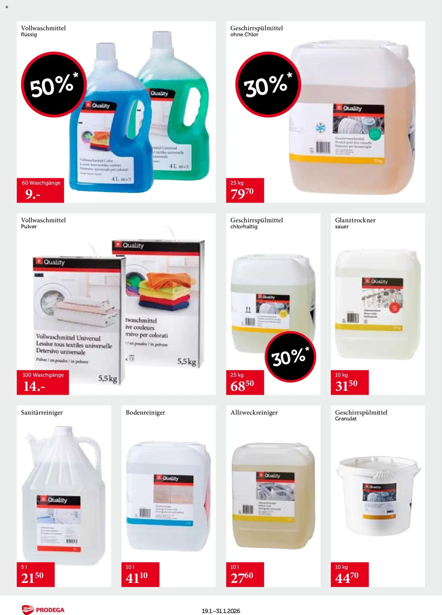 Prodega Aktionen Transgourmet Quality – gültig ab 19.01.2026 | Seite: 20 | Produkte: Pulver, Geschirrspülmittel