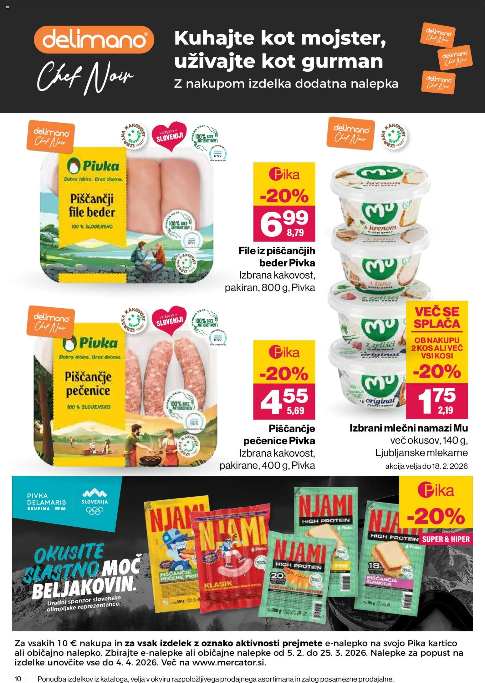 Novi Mercator katalog ponudbe – veljaven od 05.02.2026 | Stran: 10 | Izdelki: Kos, Sunka
