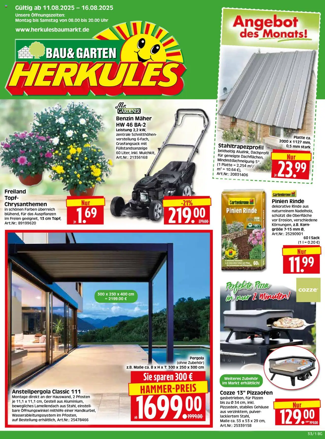 HERKULES - Bau & Garten - gültig ab dem 11.08.2025 | Seite: 1 | Produkte: Uhr
