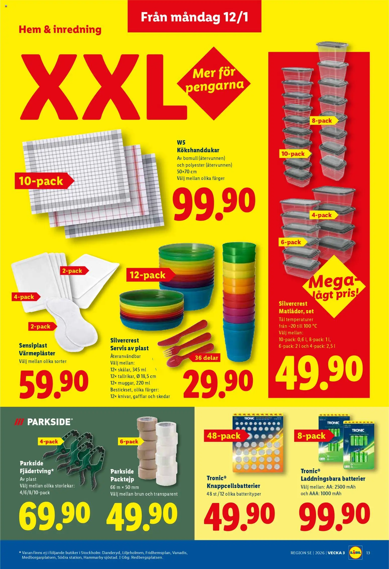 Lidl reklamblad aktuell från 12.01.2026 | Sida: 15 | Produkter: Batterier, Set, Packtejp