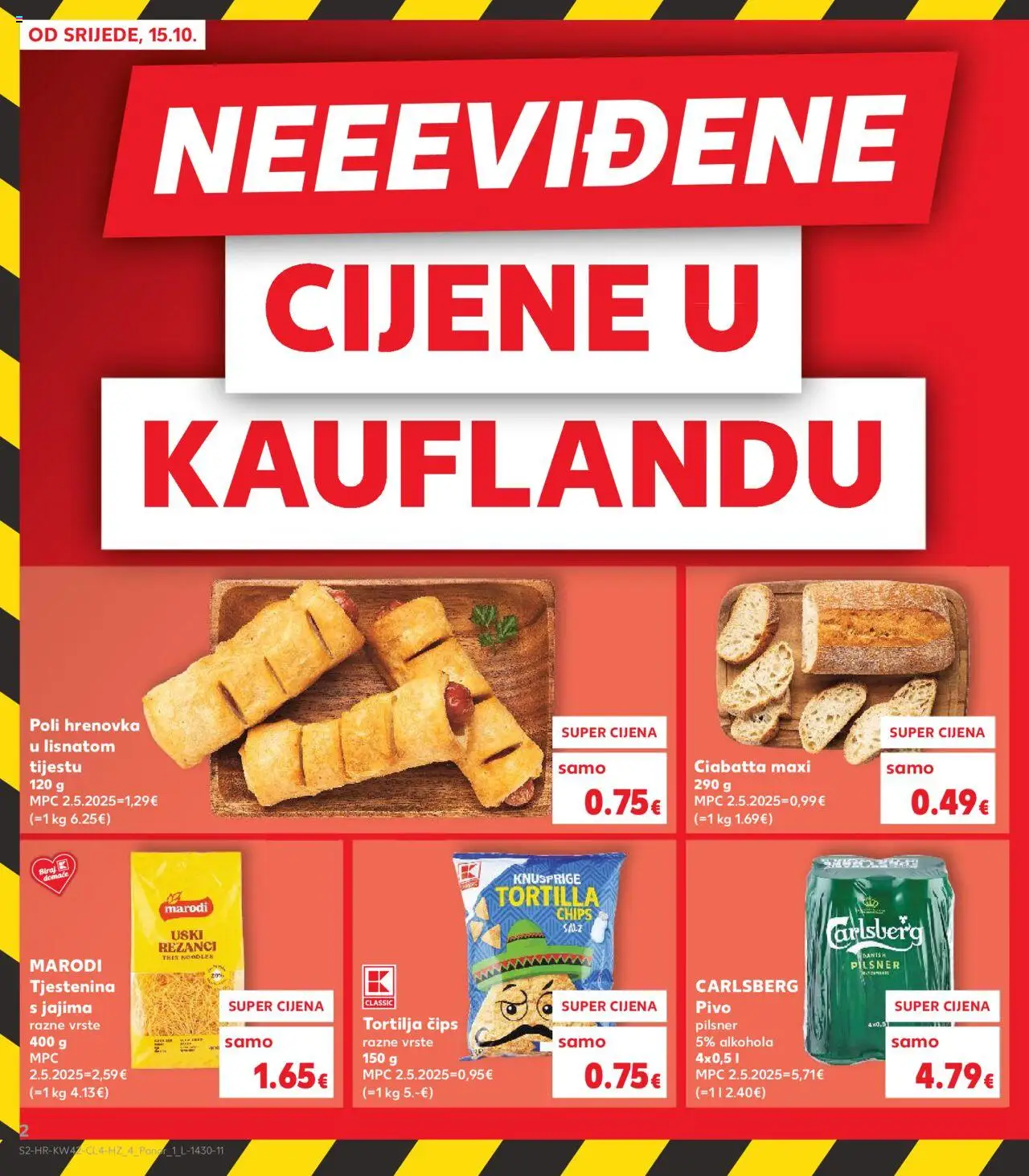 Kaufland katalog | vrijedi od 15.10.2025 | Stranica: 2 | Proizvodi: Pivo, Rezanci, Čips, Pasta