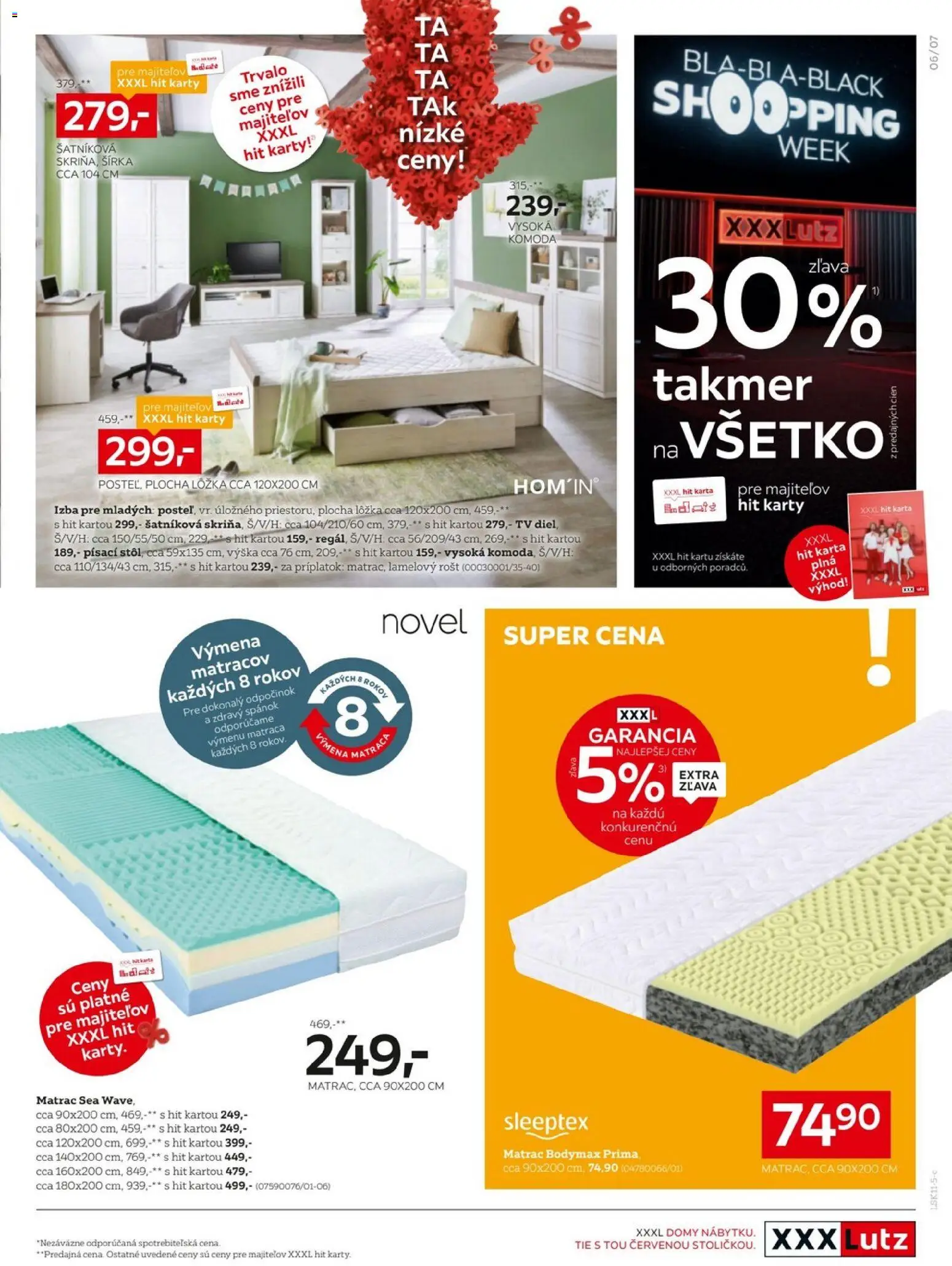 Nové XXXLutz akcie – leták je platný od 24.11.2025 | Strana: 7 | Produkty: Matrac, Tv, Komoda, Rošt