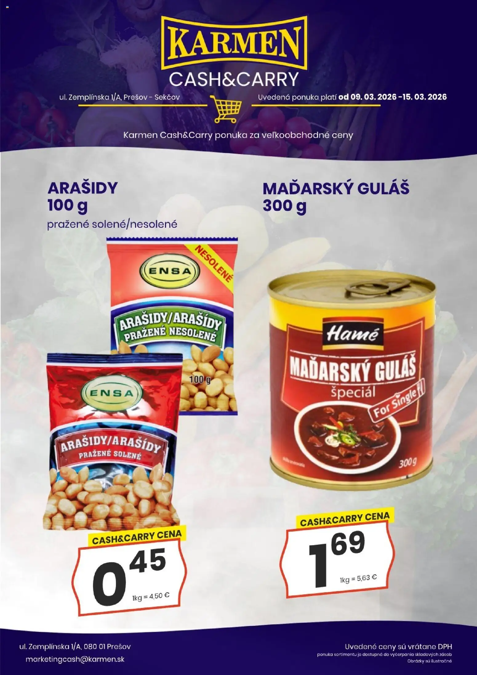 Nové KARMEN CBA akcie – leták je platný od 09.03.2026 | Strana: 9 | Produkty: Arašidy